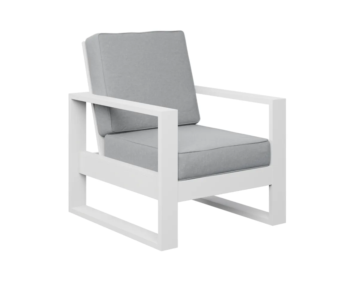 Nordic High Back Club Chair by Berlin Gardens - MGP White, Canvas Granite Nordic High Back Club Chair by Berlin Gardens - 191-NHCC2934