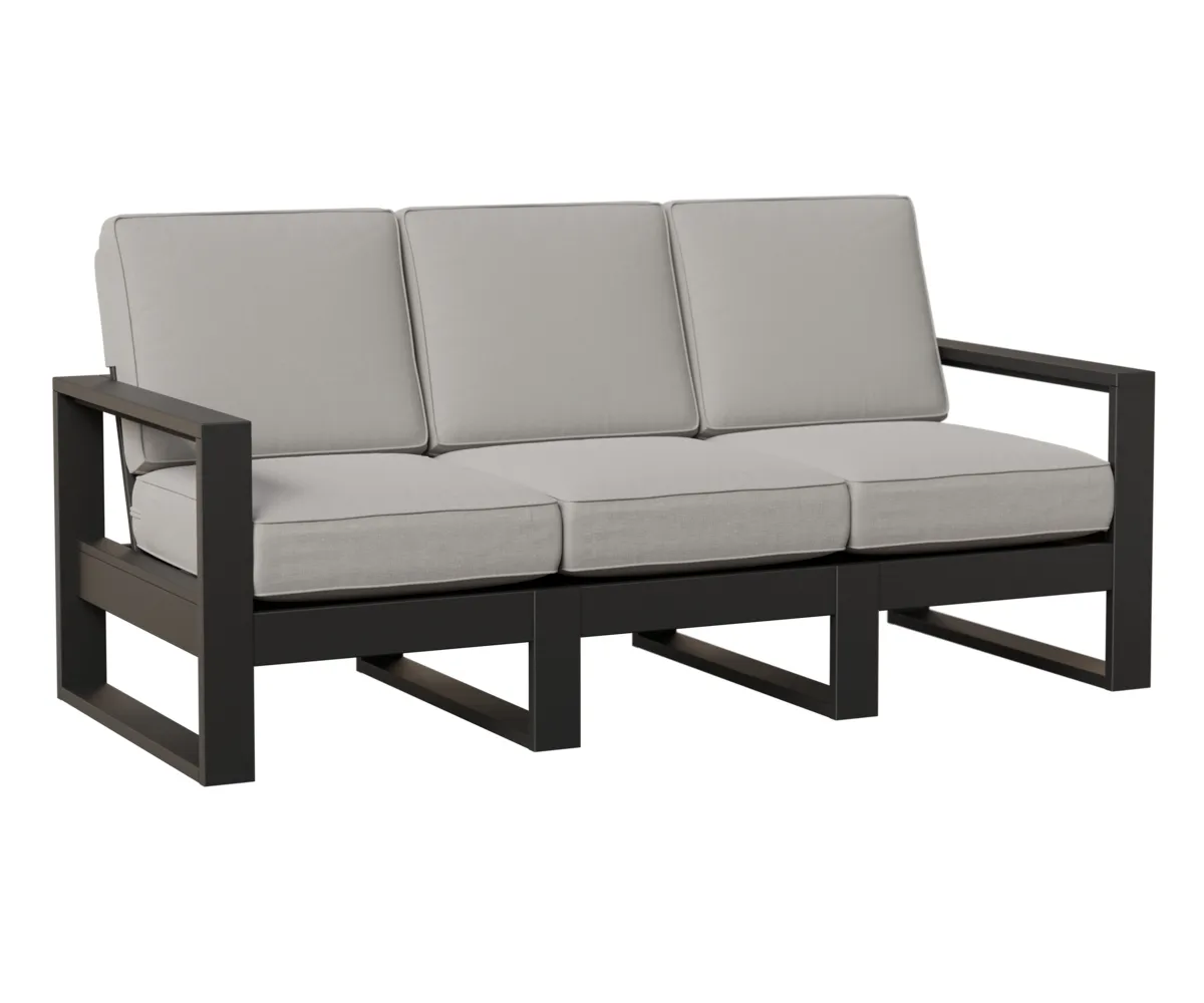 Nordic High Back Sofa by Berlin Gardens - MGP Black, Canvas Granite Nordic High Back Sofa by Berlin Gardens - 191-NHS7433