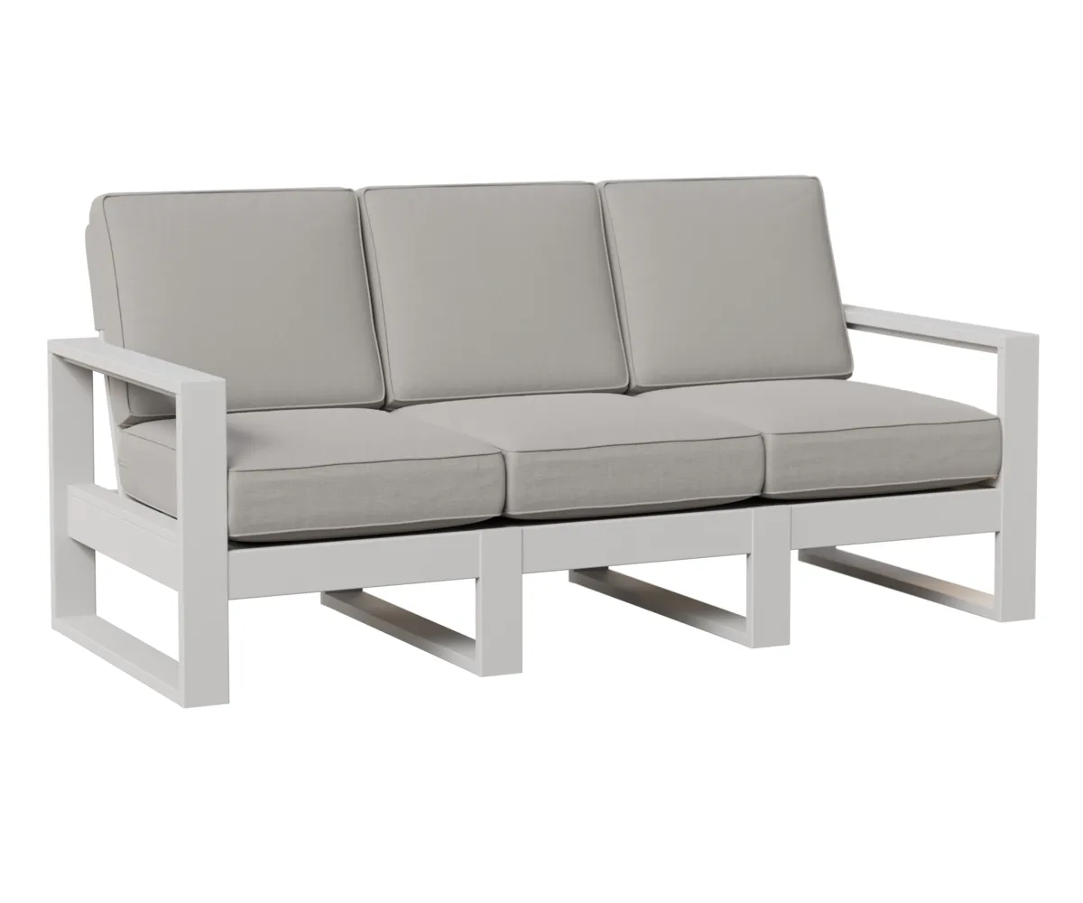 Nordic High Back Sofa by Berlin Gardens - MGP White, Canvas Granite Nordic High Back Sofa by Berlin Gardens - 191-NHS7433