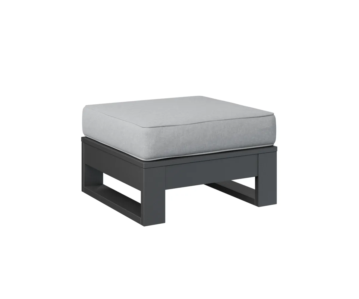 Nordic Ottoman by Berlin Gardens - MGP Black, Canvas Granite Nordic Ottoman by Berlin Gardens - 191-NO249