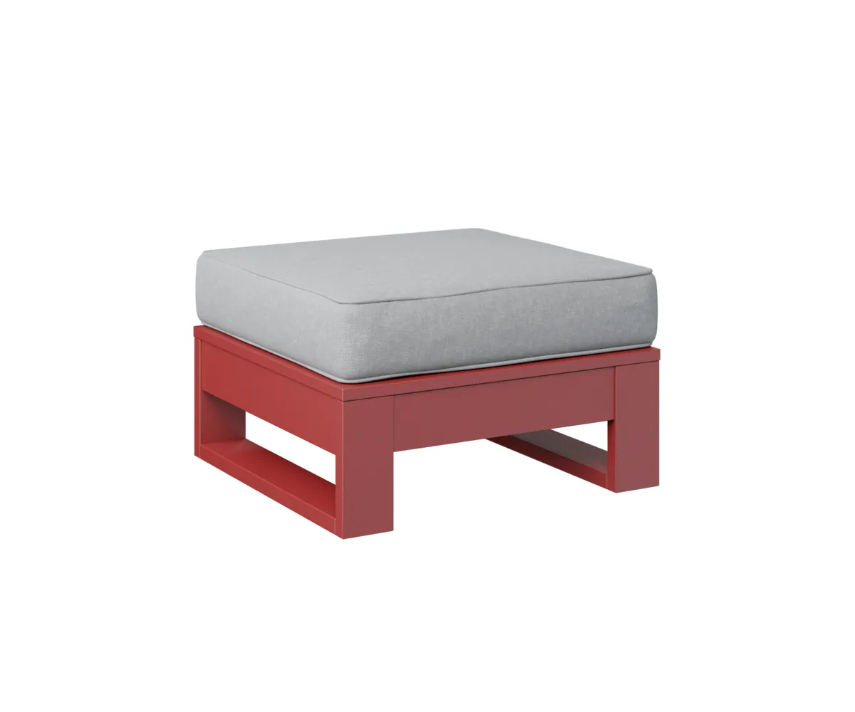 Nordic Ottoman by Berlin Gardens - MGP Red, Canvas Granite Nordic Ottoman by Berlin Gardens - 191-NO249