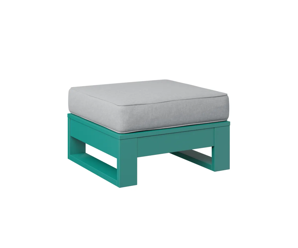Nordic Ottoman by Berlin Gardens - MGP Teal, Canvas Granite Nordic Ottoman by Berlin Gardens - 191-NO249