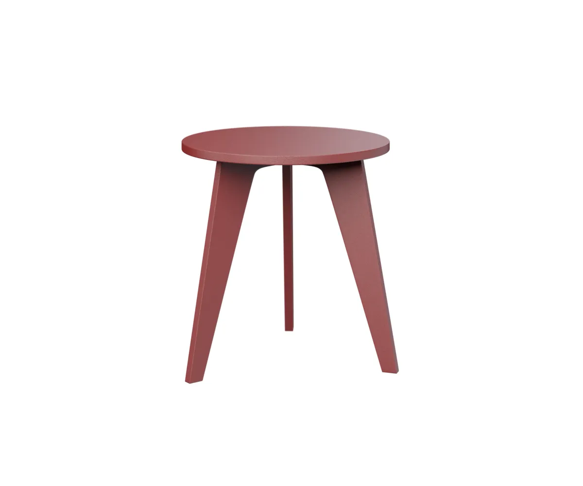 Nordic Round End Table by Berlin Gardens - MGP Red, MGP Red Nordic Round End Table by Berlin Gardens - 191-NRET1819