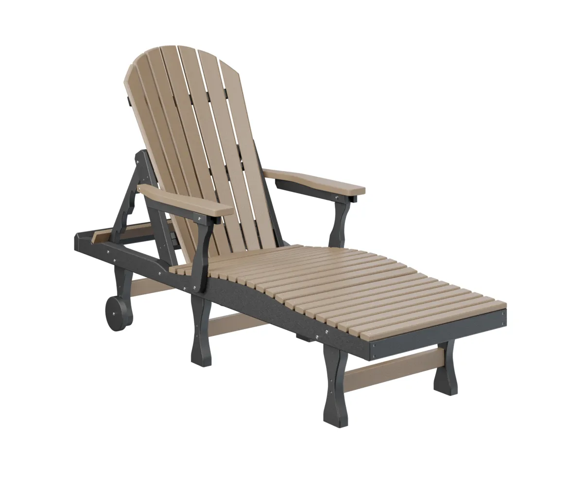 Comfo Back Chaise Lounge by Berlin Gardens - Weatherwood, Black Comfo Back Chaise Lounge by Berlin Gardens - 191-PCCL7400
