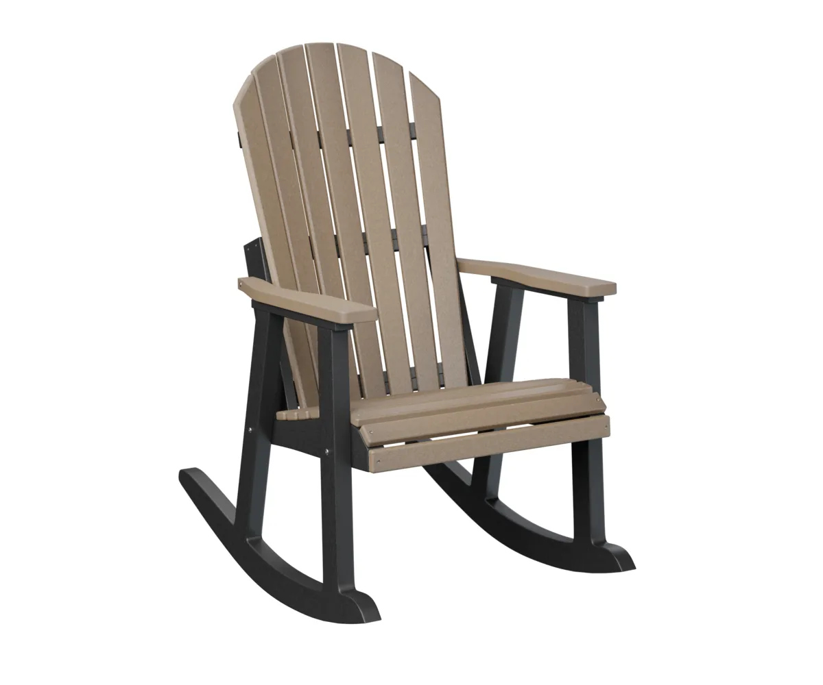 Comfo Back Rocker by Berlin Gardens - Weatherwood, Black Comfo Back Rocker by Berlin Gardens - 191-PCTR2400