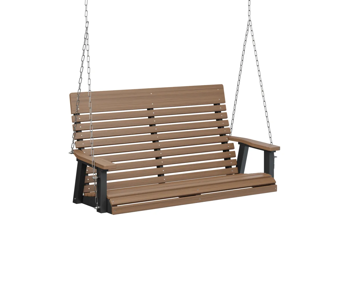 Casual Back Double Swing by Berlin Gardens - Antique Mahogany, Black Casual Back Double Swing by Berlin Gardens - 191-PLTS4800SS