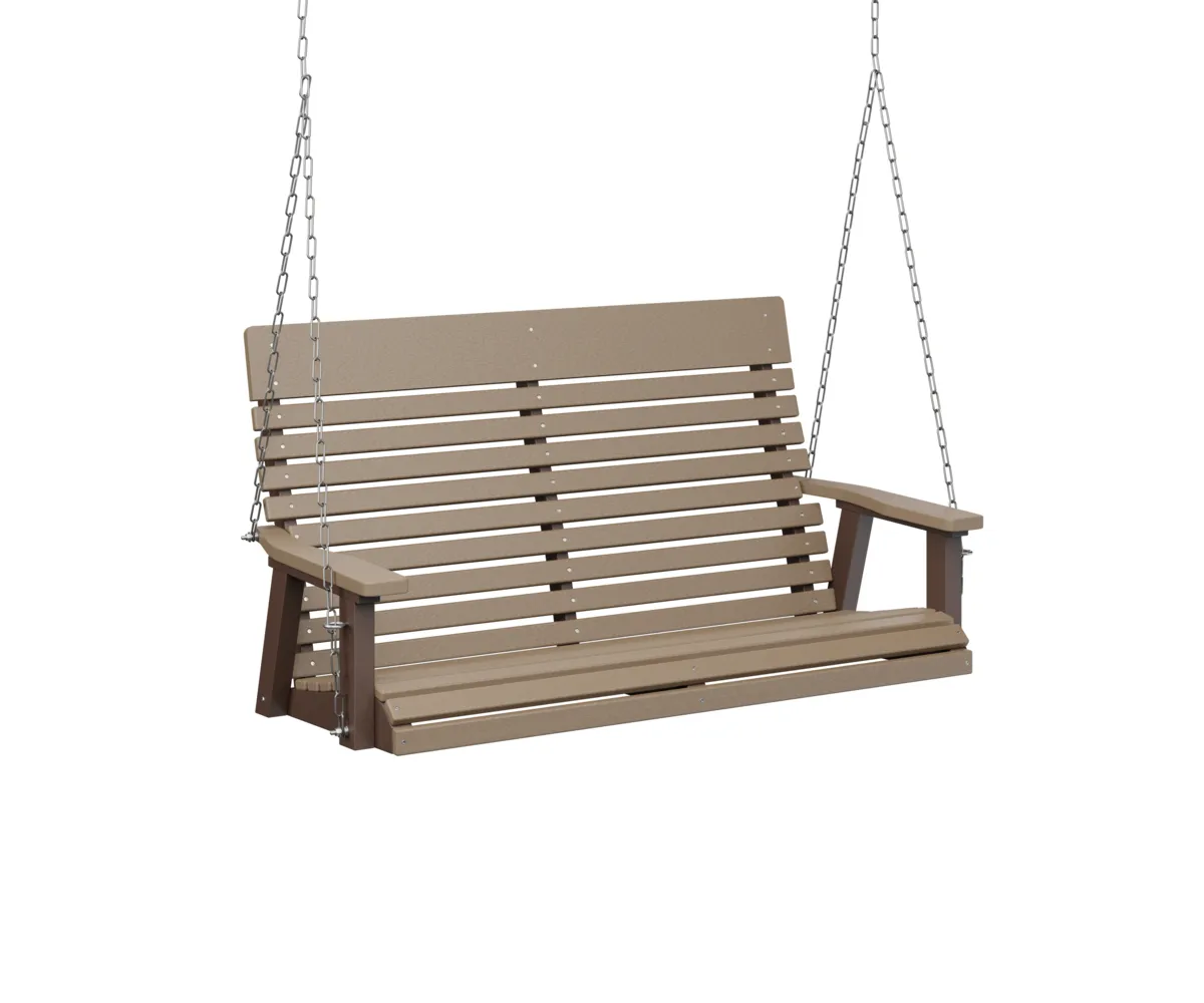 Casual Back Double Swing by Berlin Gardens - Weatherwood, Chocolate Brown Casual Back Double Swing by Berlin Gardens - 191-PLTS4800SS