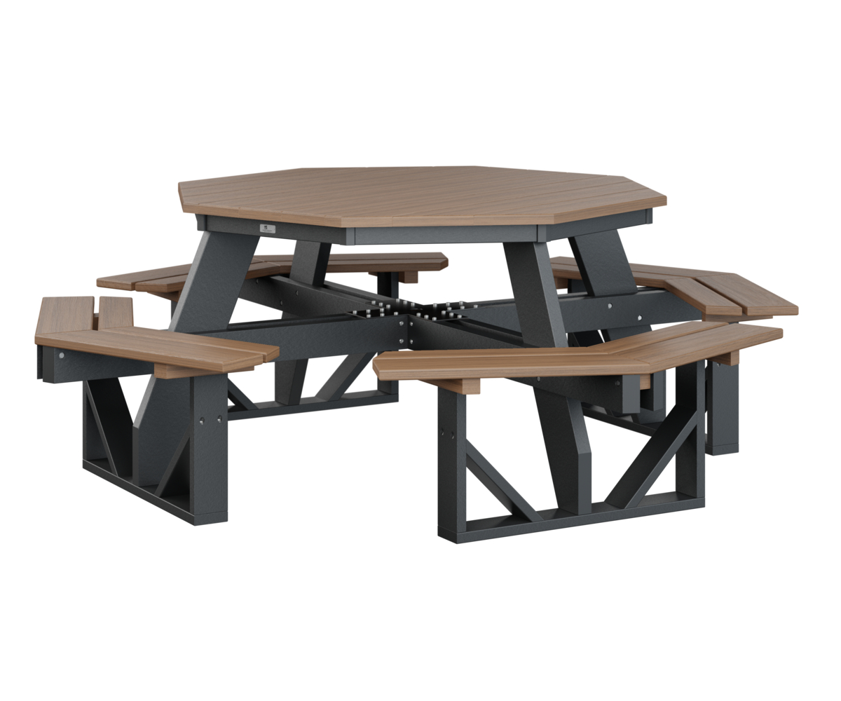 Octagon Picnic Table by Berlin Gardens - Antique Mahogany, Black Octagon Picnic Table by Berlin Gardens - 191-POPT5184