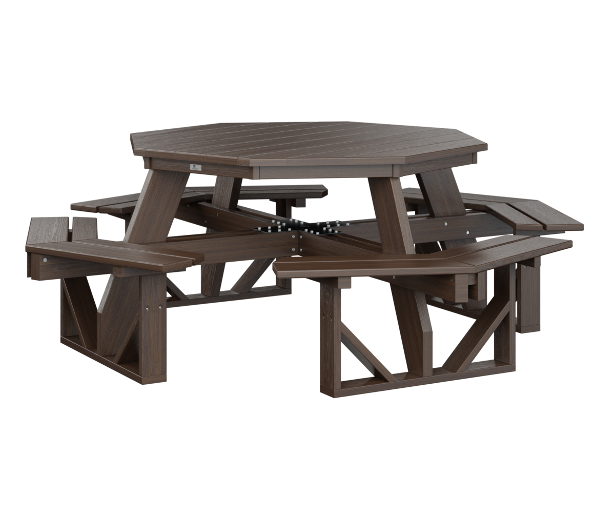Octagon Picnic Table by Berlin Gardens - Brazilian Walnut, Brazilian Walnut Octagon Picnic Table by Berlin Gardens - 191-POPT5184