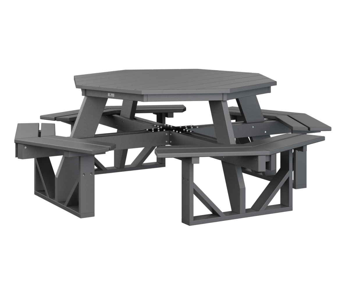Octagon Picnic Table by Berlin Gardens - Smoke Gray, Smoke Gray Octagon Picnic Table by Berlin Gardens - 191-POPT5184
