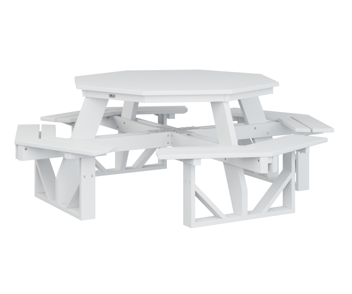 Octagon Picnic Table by Berlin Gardens - White, White Octagon Picnic Table by Berlin Gardens - 191-POPT5184