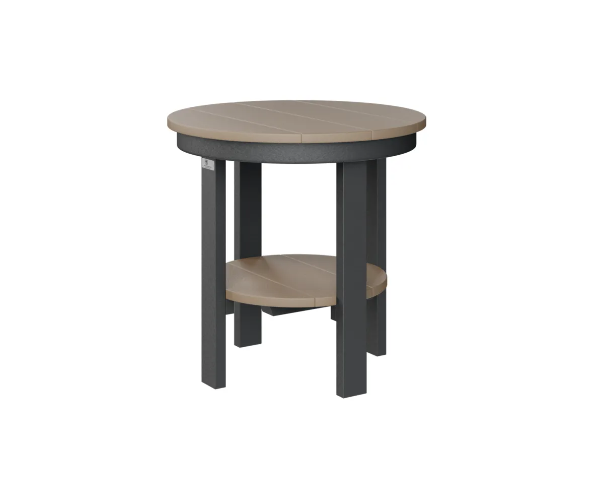 Round End Table Dining Height by Berlin Gardens - Weatherwood, Black Round End Table Dining Height by Berlin Gardens - 191-PRET2122