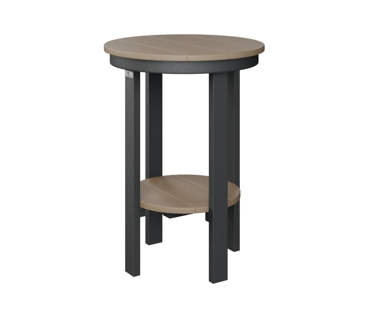 Round End Table Counter Height by Berlin Gardens - Weatherwood, Black Round End Table Counter Height by Berlin Gardens - 191-PRET2922