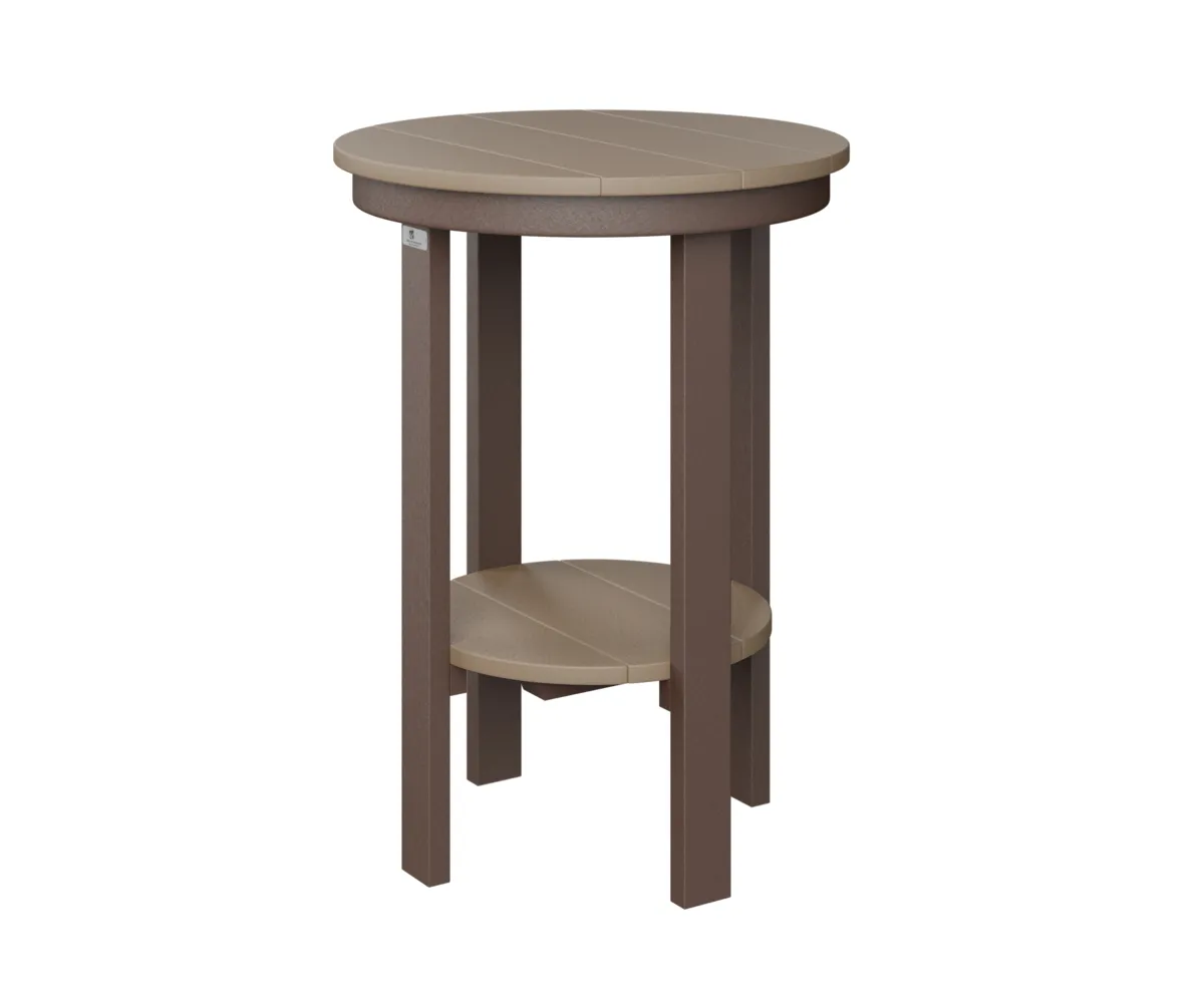 Round End Table Counter Height by Berlin Gardens - Weatherwood, Chocolate Brown Round End Table Counter Height by Berlin Gardens - 191-PRET2922