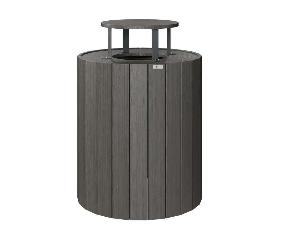 Rain Guard for Round Trash Can by Berlin Gardens - Coastal Gray Rain Guard for Round Trash Can by Berlin Gardens - 191-RG717