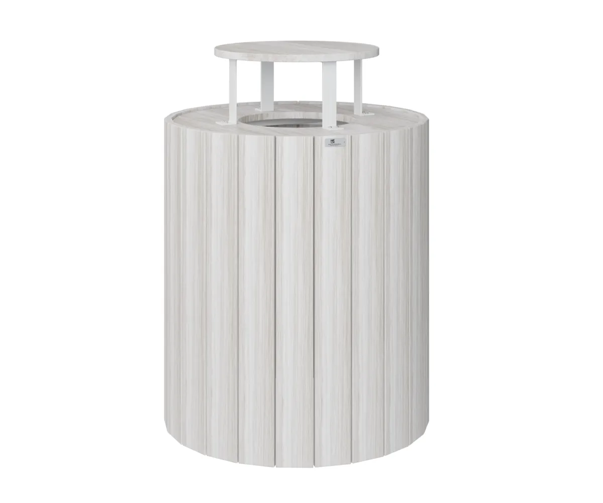 Rain Guard for Round Trash Can by Berlin Gardens - Seashell Rain Guard for Round Trash Can by Berlin Gardens - 191-RG717