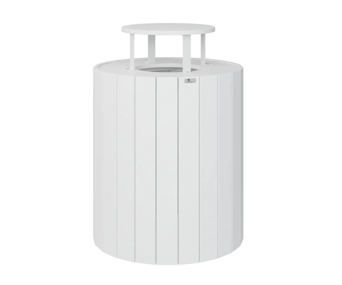 Rain Guard for Round Trash Can by Berlin Gardens - White Rain Guard for Round Trash Can by Berlin Gardens - 191-RG717