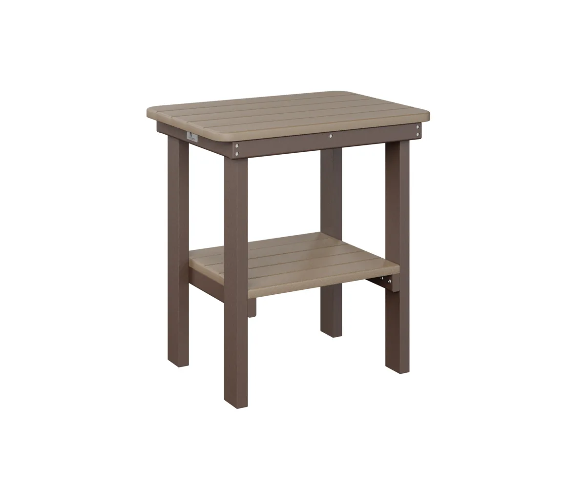 Rectangular End Table Dining Height by Berlin Gardens - Weatherwood, Chocolate Brown Rectangular End Table Dining Height by Berlin Gardens - 191-RTET2115