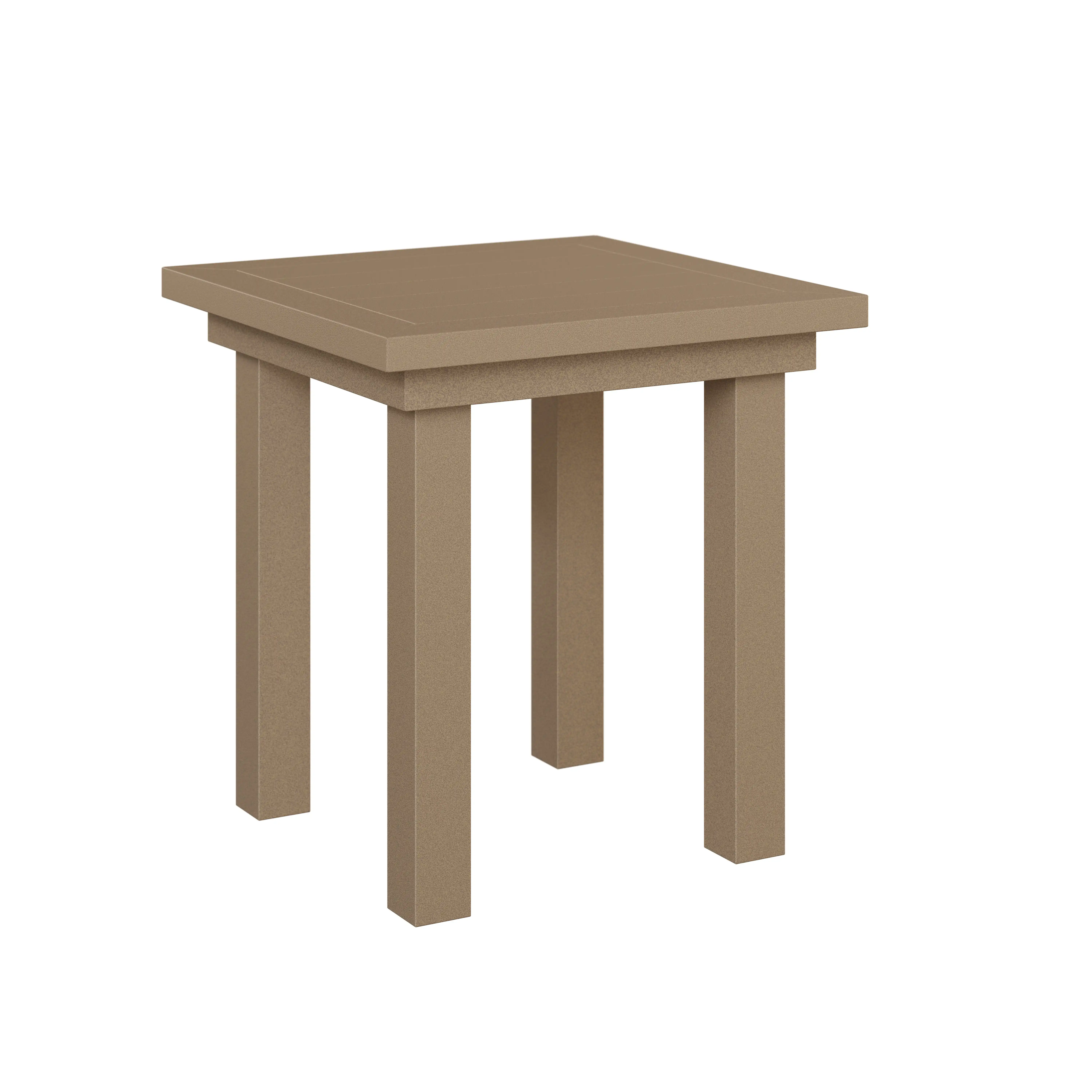 Vida Aluminum End Table by Berlin Gardens - Oak Wood Vein Vida Aluminum End Table by Berlin Gardens - 191-VAET1819