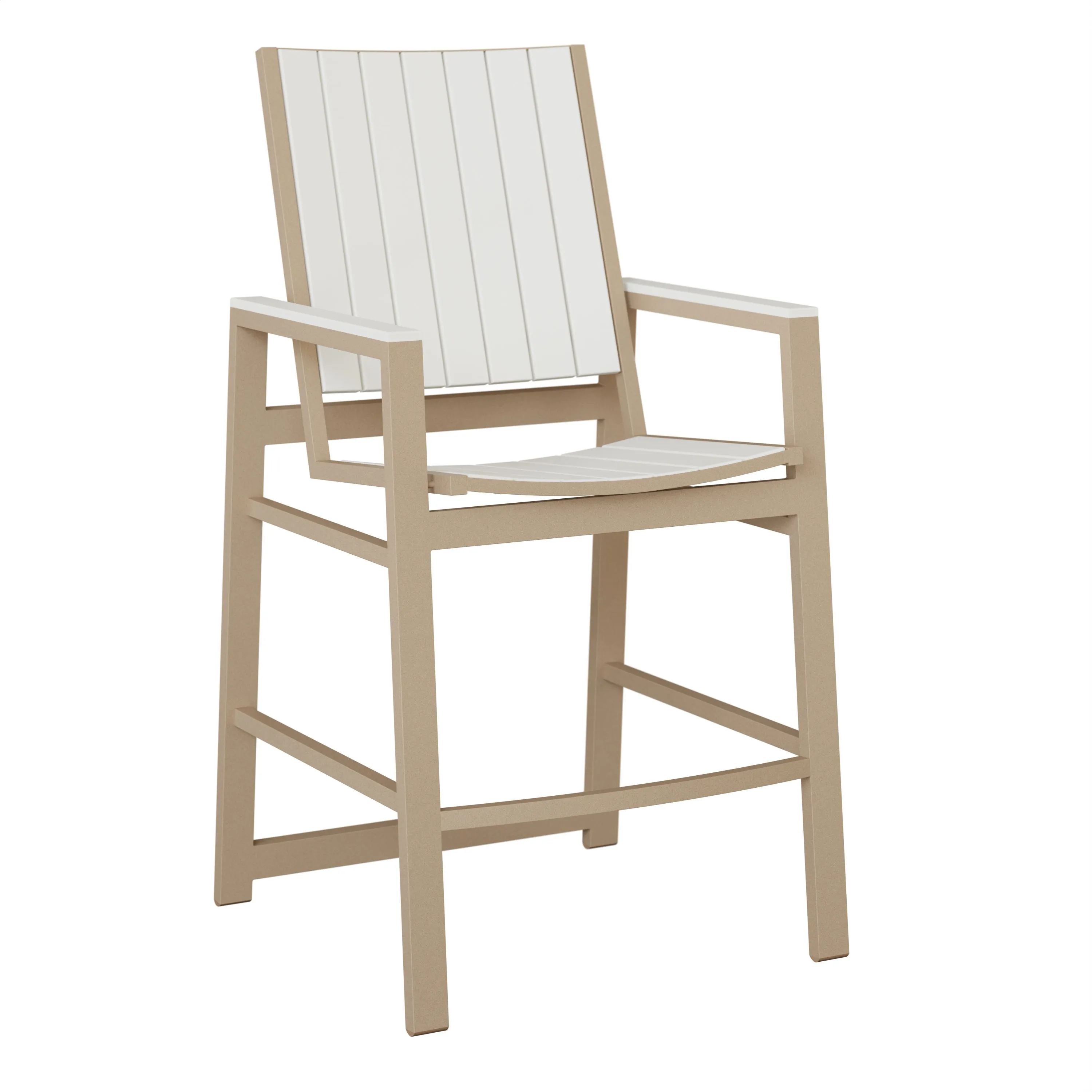 Vida Aluminum+Poly Bar Chair by Berlin Gardens - Sahara Speckle, White Vida Aluminum+Poly Bar Chair by Berlin Gardens - 191-VBP