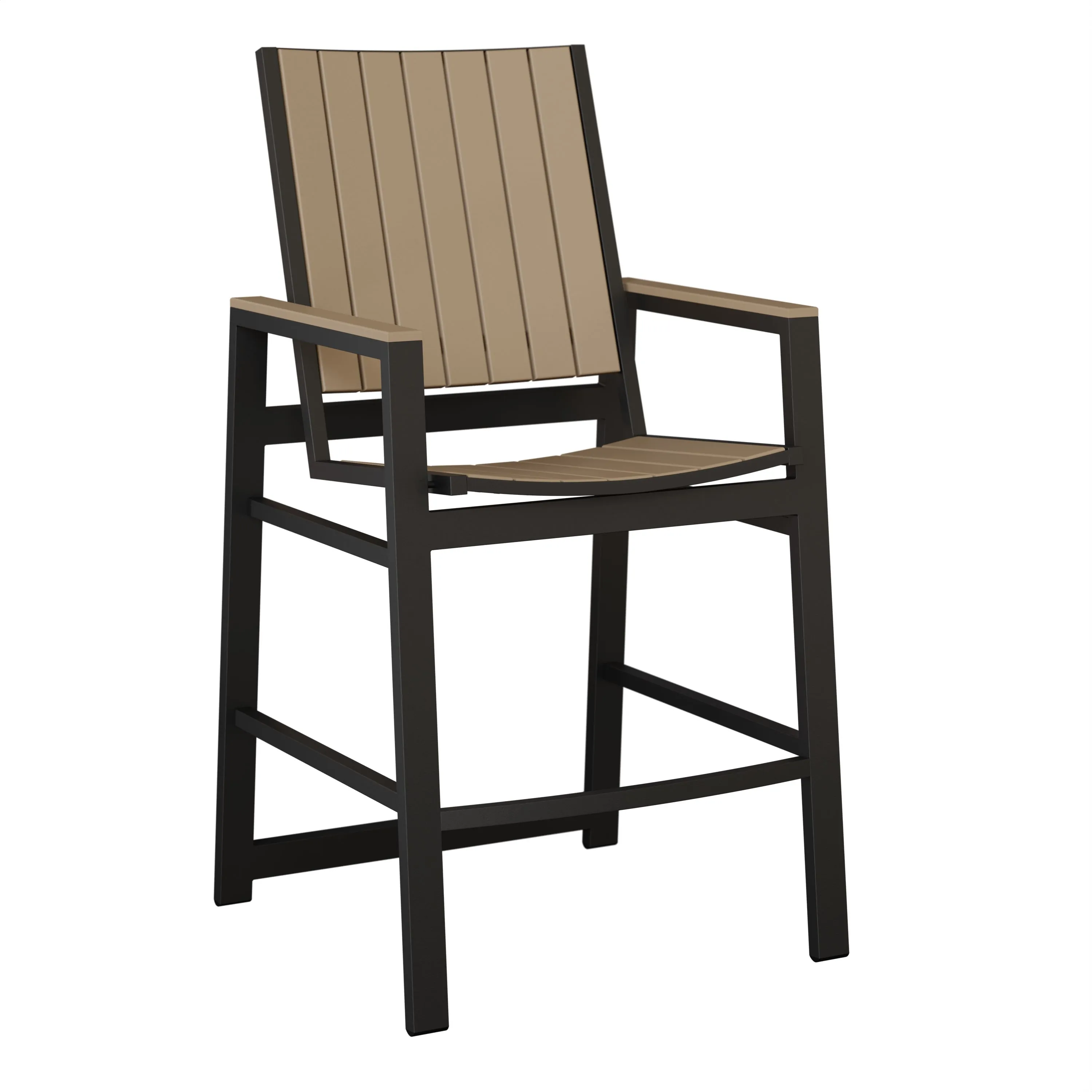 Vida Aluminum+Poly Bar Chair by Berlin Gardens - Black, Weatherwood Vida Aluminum+Poly Bar Chair by Berlin Gardens - 191-VBP