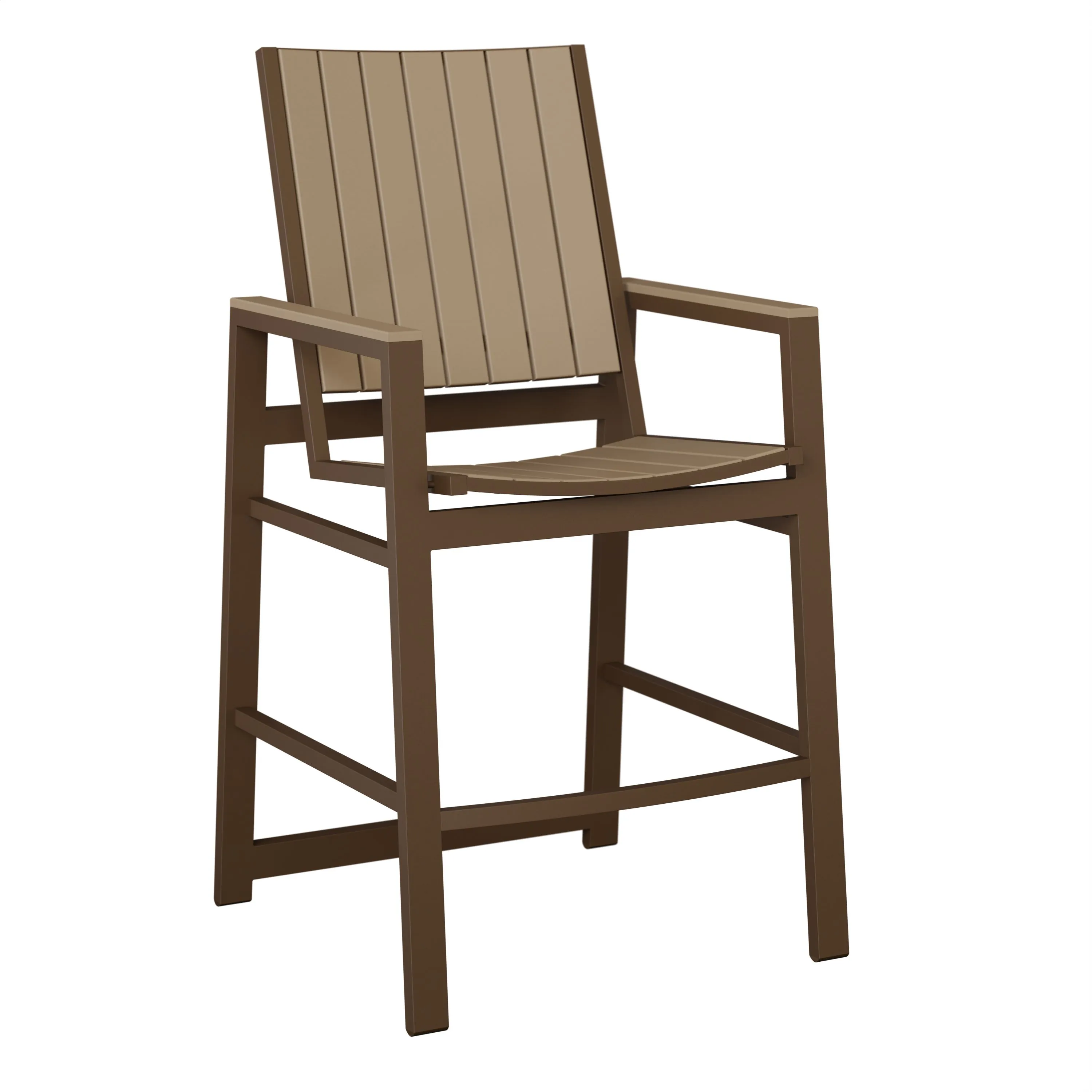 Vida Aluminum+Poly Bar Chair by Berlin Gardens - Mesquite Wood, Weatherwood Vida Aluminum+Poly Bar Chair by Berlin Gardens - 191-VBP
