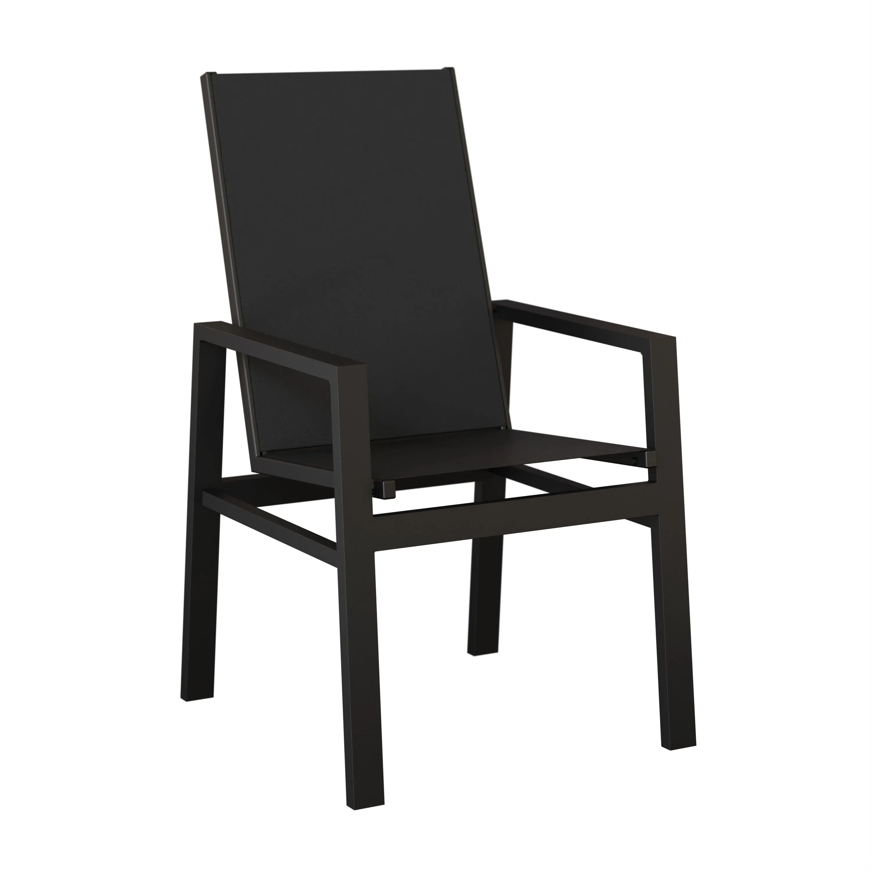 Vida High Back Aluminum+Sling Dining Chair by Berlin Gardens - Black, Augustine Ebony, None Vida High Back Aluminum+Sling Dining Chair by Berlin Gardens - 191-VDHS