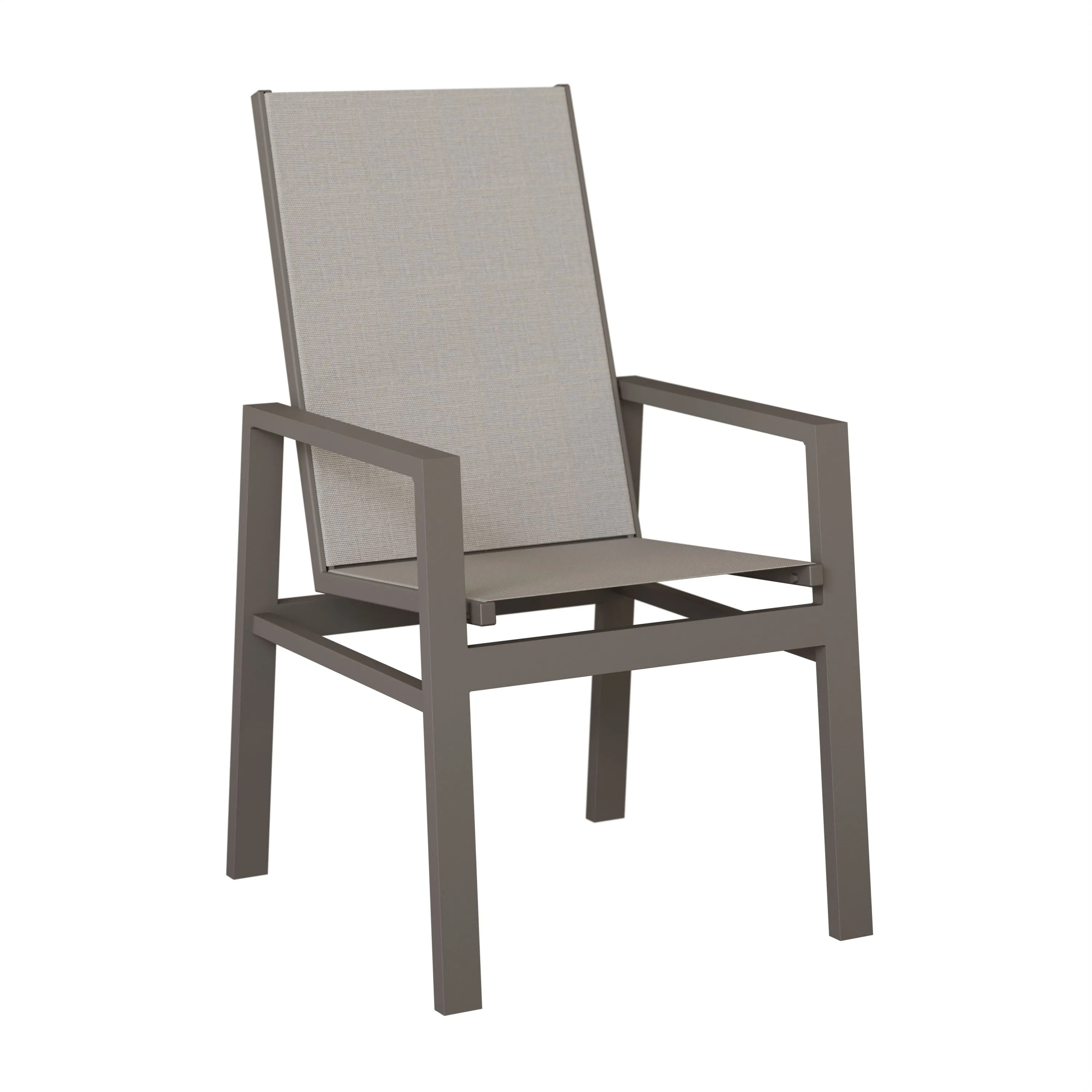 Vida High Back Aluminum+Sling Dining Chair by Berlin Gardens - Graphite, Augustine Alloy, None Vida High Back Aluminum+Sling Dining Chair by Berlin Gardens - 191-VDHS
