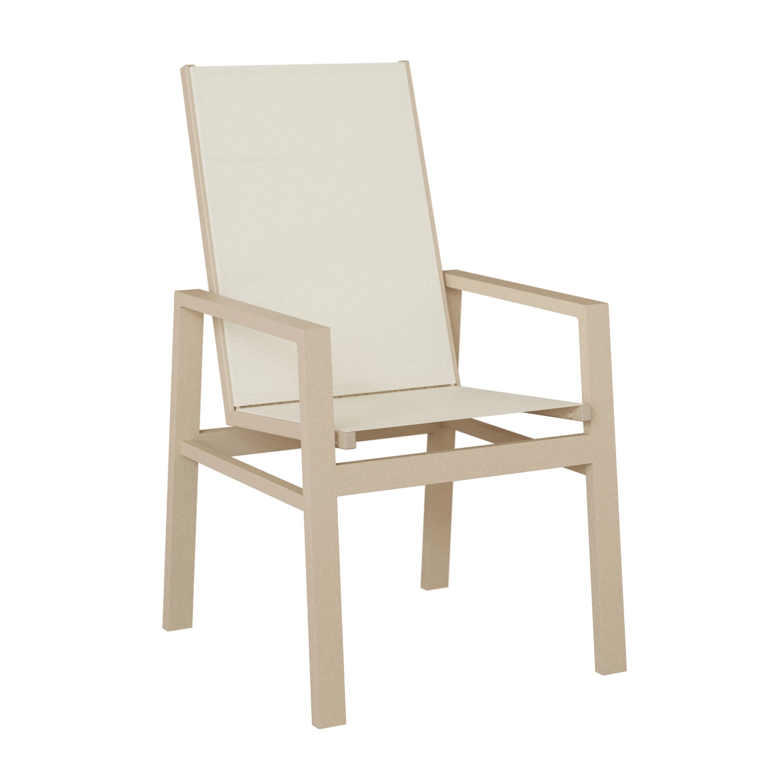 Vida High Back Aluminum+Sling Dining Chair by Berlin Gardens - Luna Multi, Sailing Salt, None Vida High Back Aluminum+Sling Dining Chair by Berlin Gardens - 191-VDHS