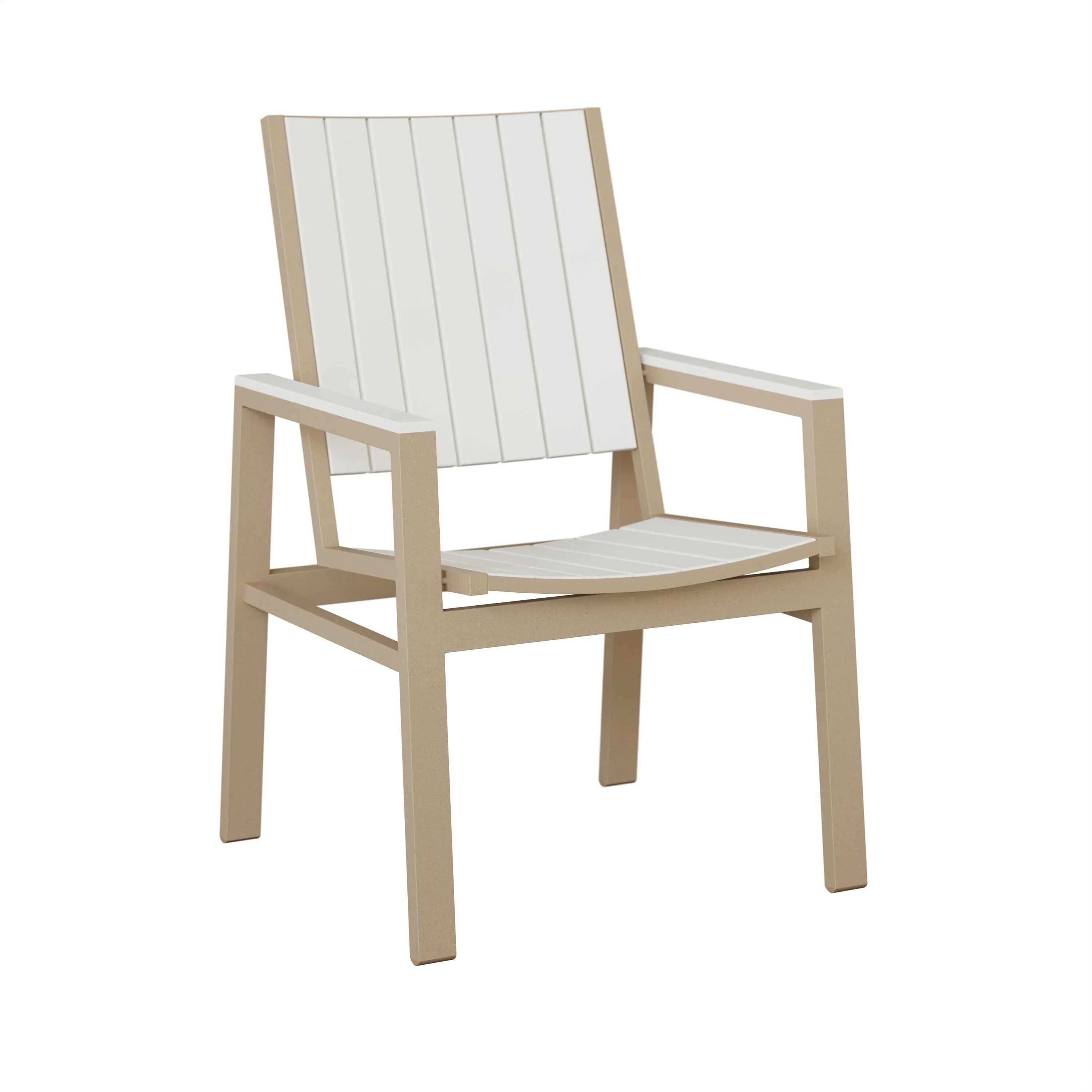 Vida Aluminum+Poly Dining Chair by Berlin Gardens - Sahara Speckle, White Vida Aluminum+Poly Dining Chair by Berlin Gardens - 191-VDP