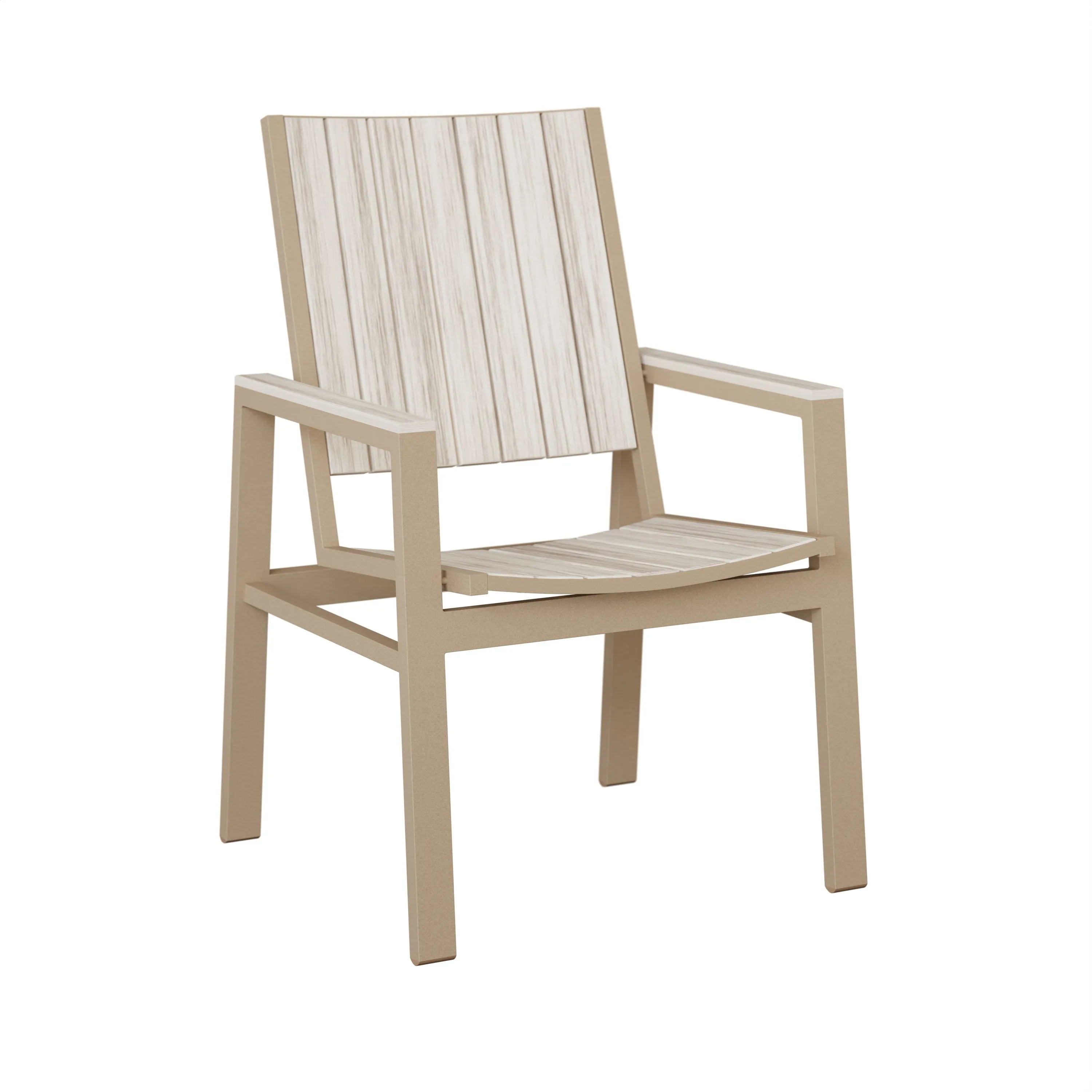 Vida Aluminum+Poly Dining Chair by Berlin Gardens - Sahara Speckle, Seashell Vida Aluminum+Poly Dining Chair by Berlin Gardens - 191-VDP