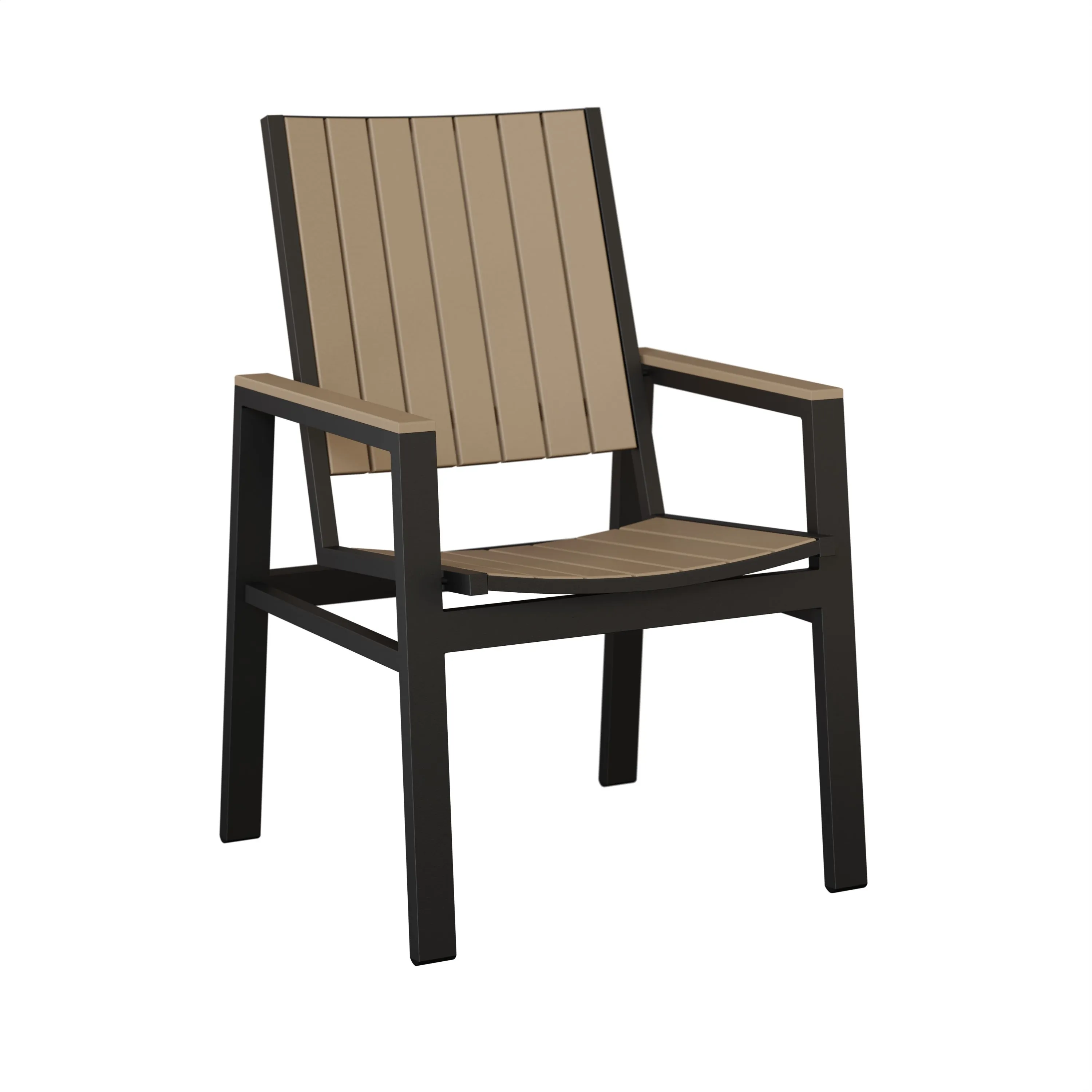 Vida Aluminum+Poly Dining Chair by Berlin Gardens - Black, Weatherwood Vida Aluminum+Poly Dining Chair by Berlin Gardens - 191-VDP