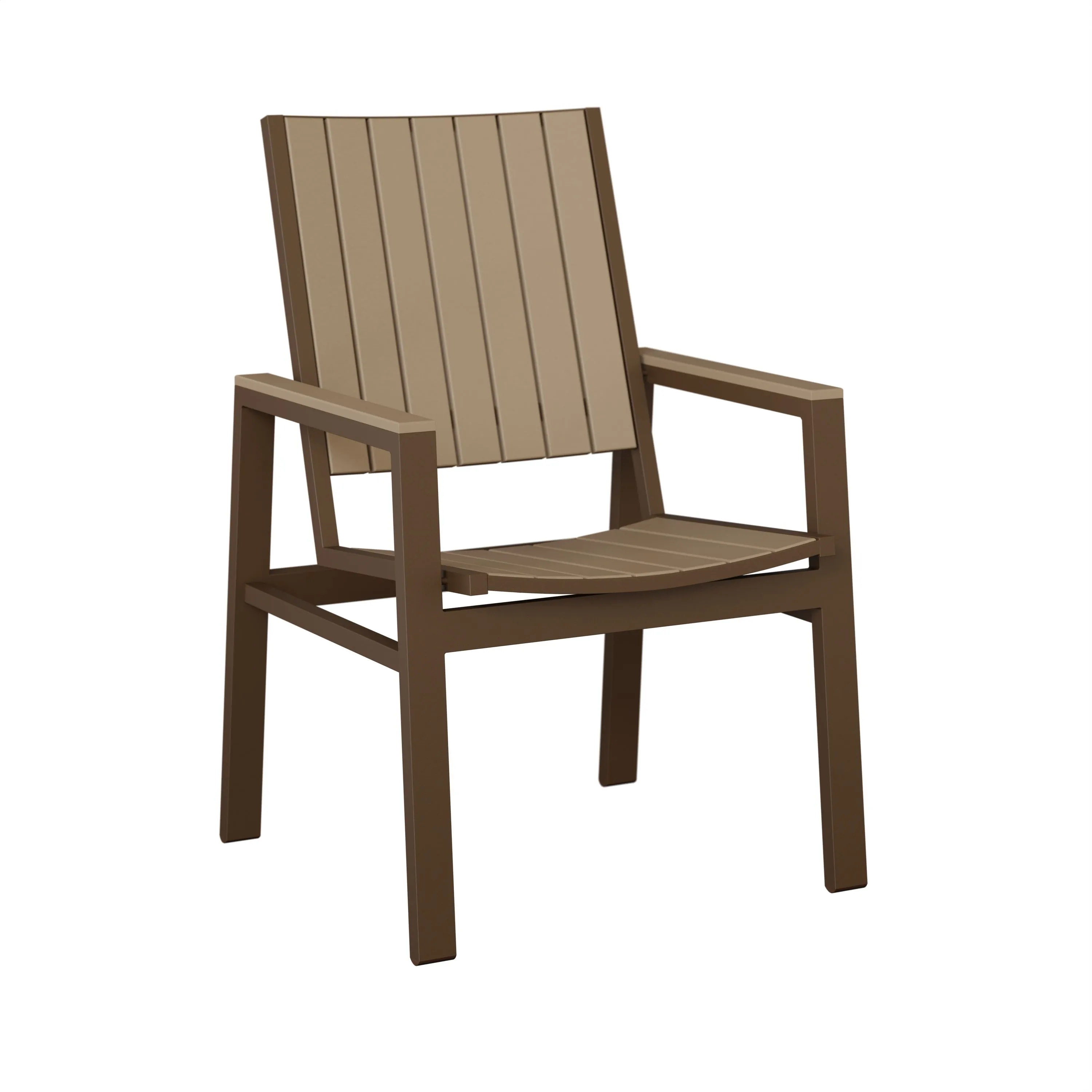 Vida Aluminum+Poly Dining Chair by Berlin Gardens - Mesquite Wood, Weatherwood Vida Aluminum+Poly Dining Chair by Berlin Gardens - 191-VDP