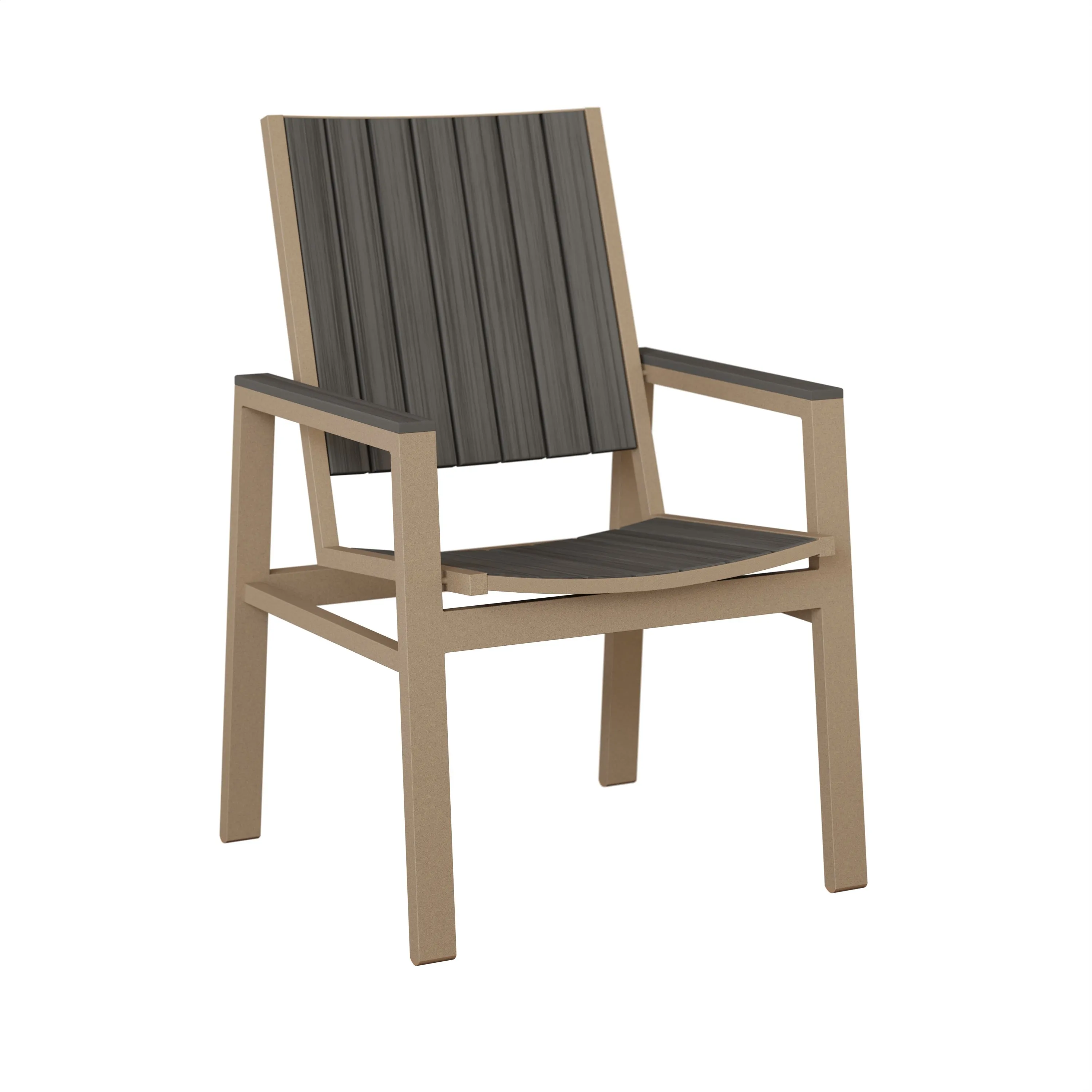 Vida Aluminum+Poly Dining Chair by Berlin Gardens - Oak Wood Vein, Coastal Gray Vida Aluminum+Poly Dining Chair by Berlin Gardens - 191-VDP