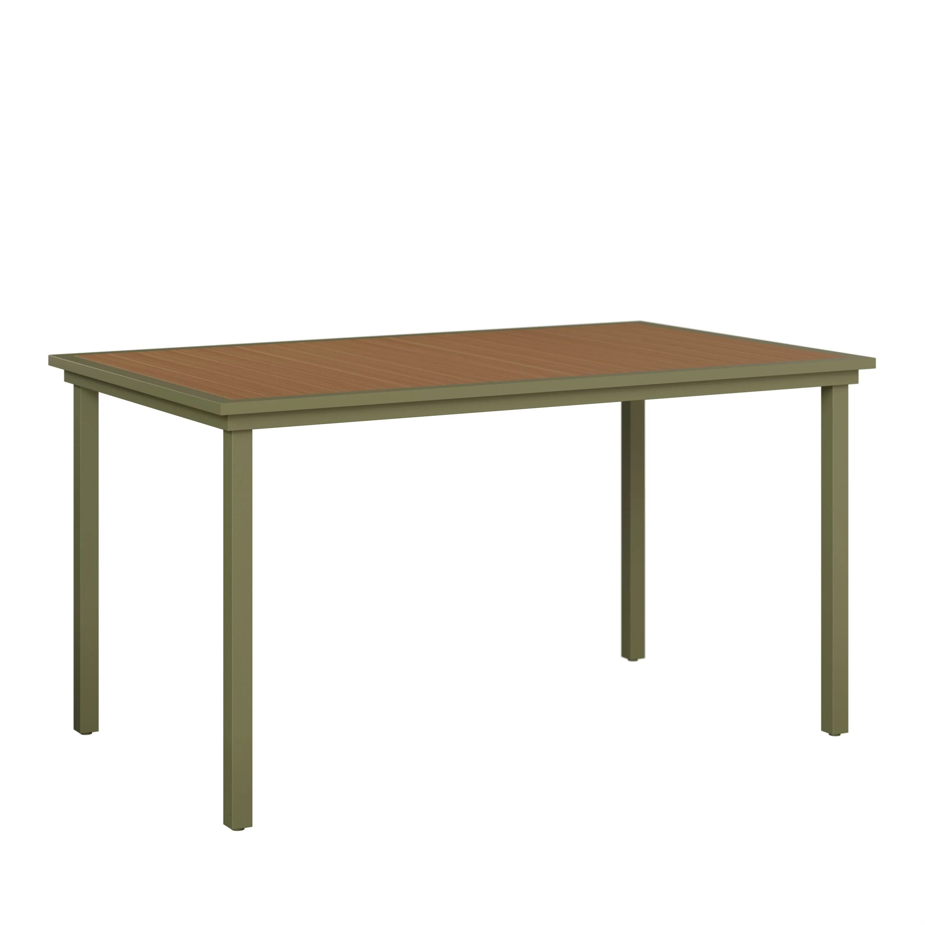 Vida 44" X 73" Aluminum+Poly Bar Table by Berlin Gardens - Natural Teak, Sage Green Vida 44" X 73" Aluminum+Poly Bar Table by Berlin Gardens - 191-VPRT4473B