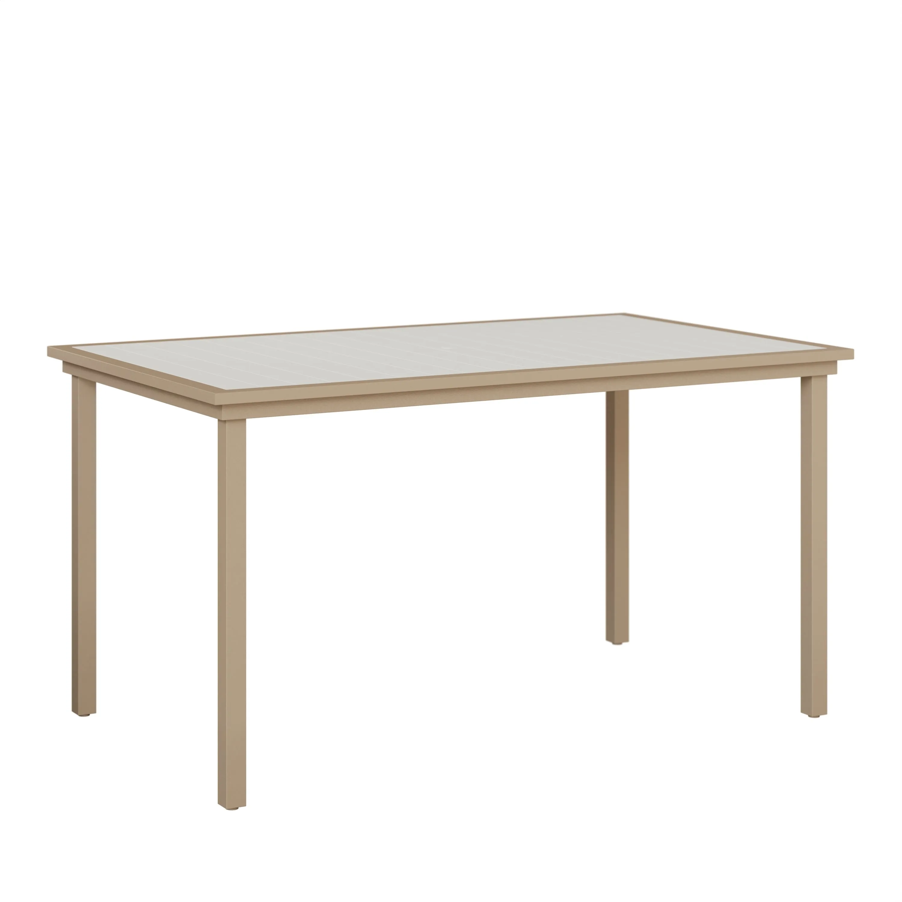 Vida 44" X 73" Aluminum+Poly Bar Table by Berlin Gardens - White, Sahara Speckle Vida 44" X 73" Aluminum+Poly Bar Table by Berlin Gardens - 191-VPRT4473B
