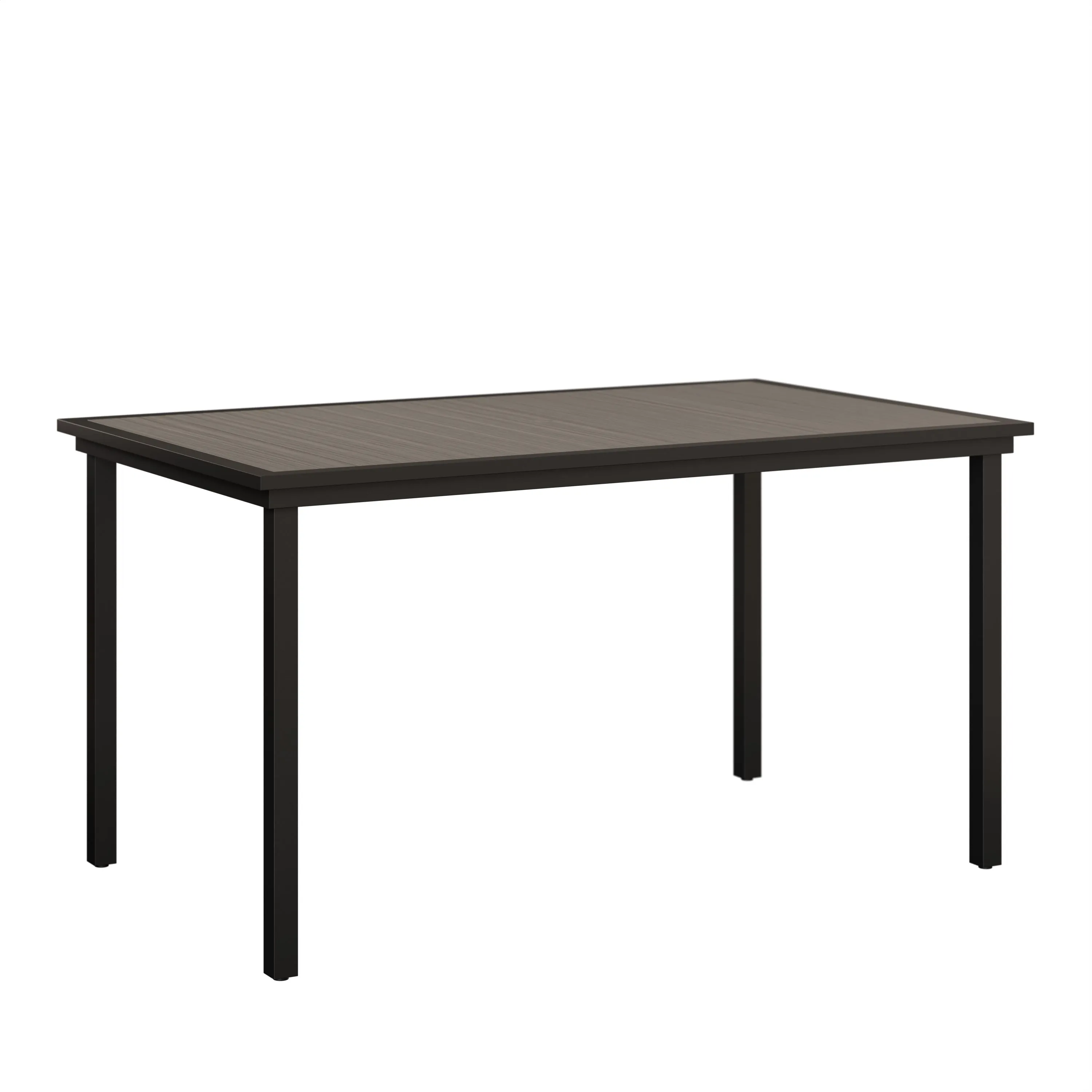 Vida 44" X 73" Aluminum+Poly Bar Table by Berlin Gardens - Driftwood Gray, Black Vida 44" X 73" Aluminum+Poly Bar Table by Berlin Gardens - 191-VPRT4473B