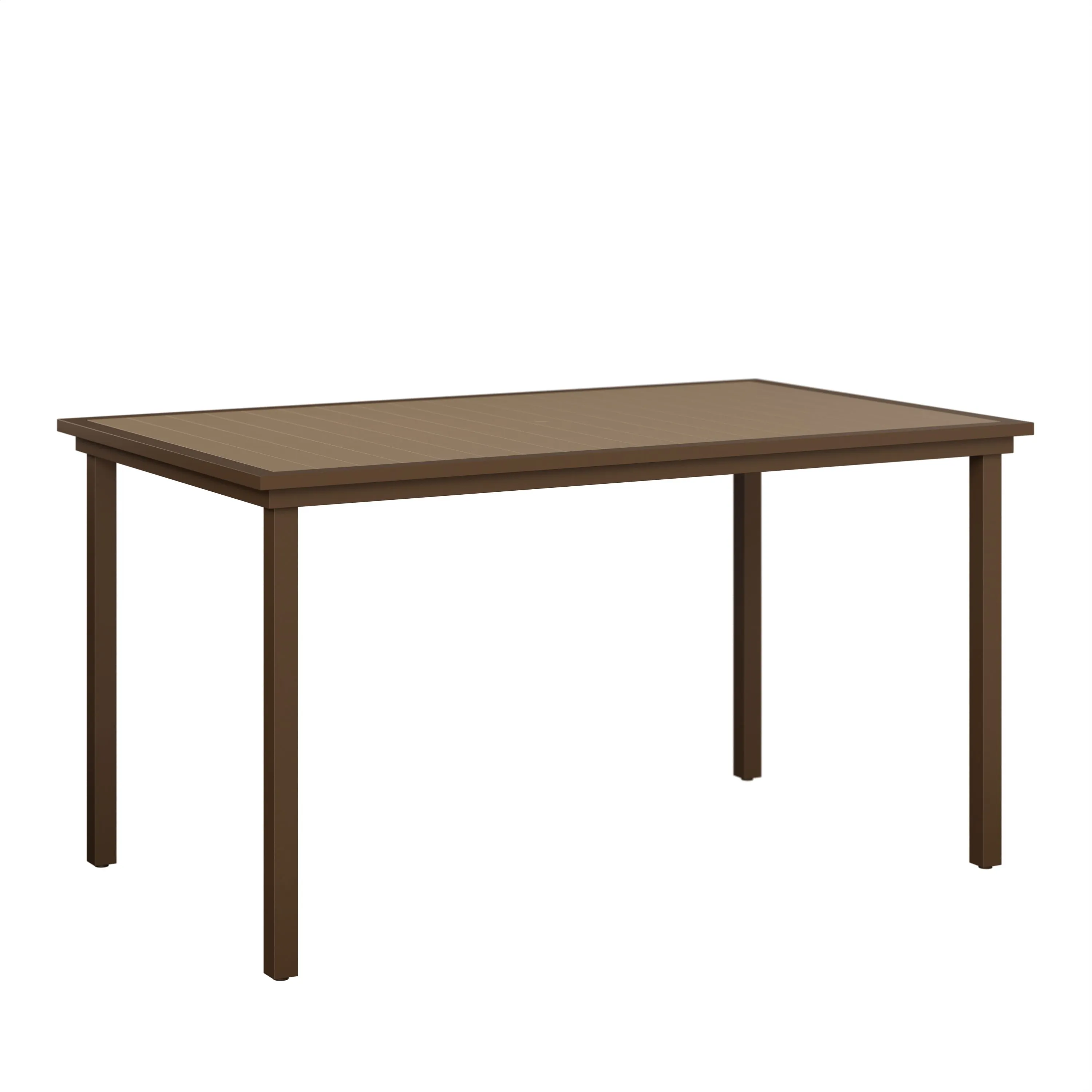 Vida 44" X 73" Aluminum+Poly Bar Table by Berlin Gardens - Weatherwood, Mesquite Wood Vida 44" X 73" Aluminum+Poly Bar Table by Berlin Gardens - 191-VPRT4473B