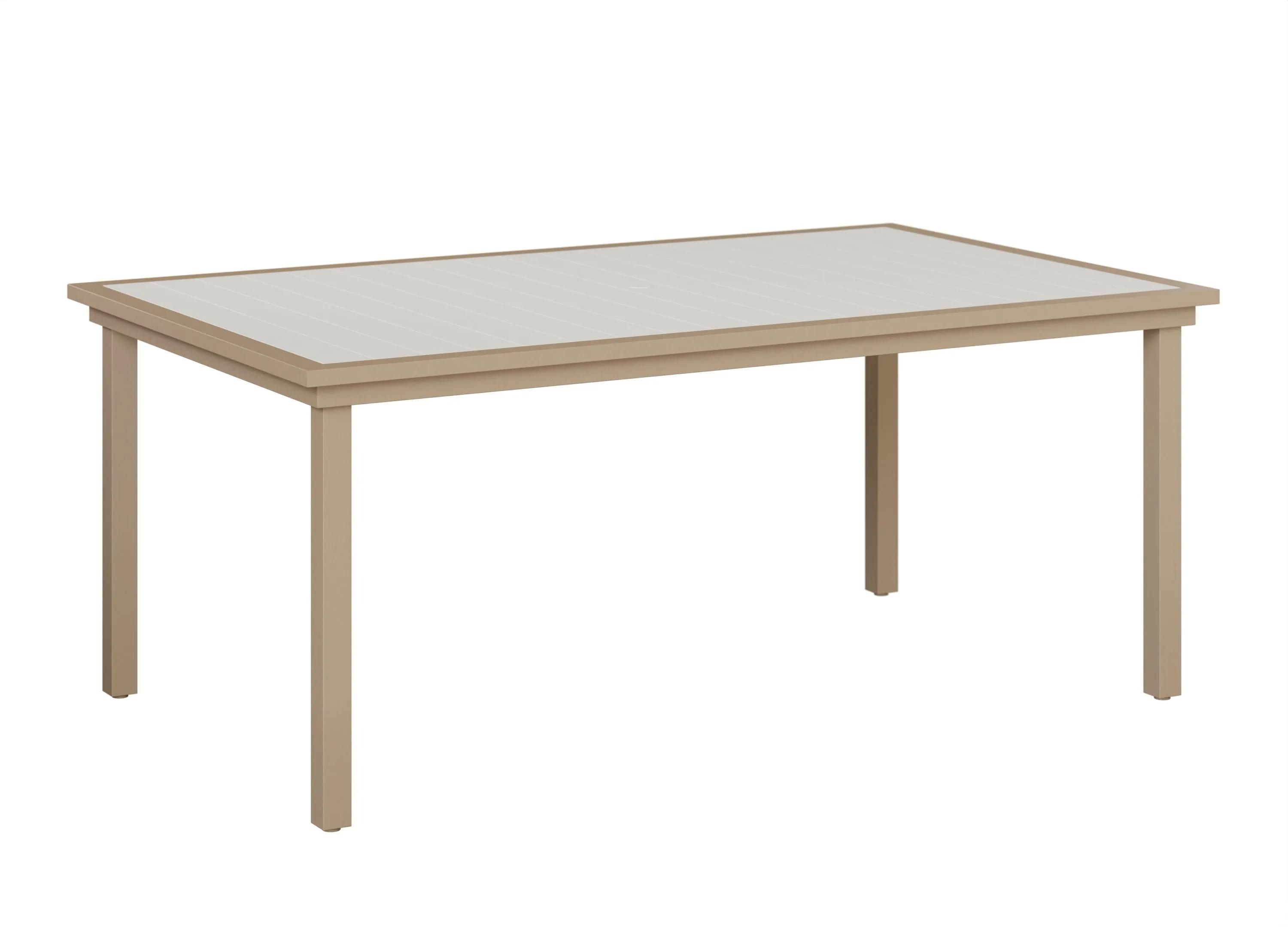Vida 44" X 73" Aluminum+Poly Dining Table by Berlin Gardens - White, Sahara Speckle Vida 44" X 73" Aluminum+Poly Dining Table by Berlin Gardens - 191-VPRT4473D