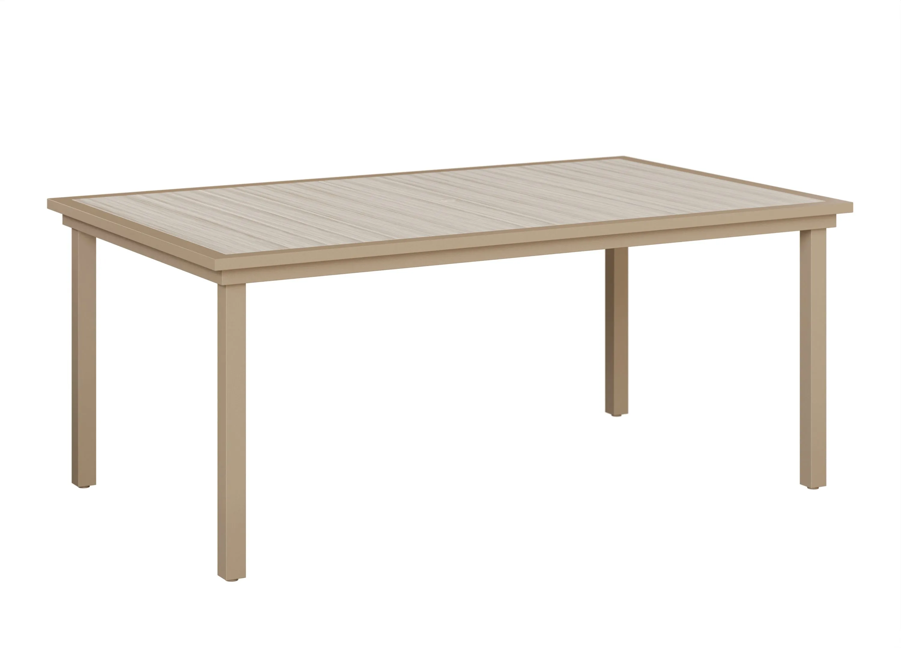 Vida 44" X 73" Aluminum+Poly Dining Table by Berlin Gardens - Seashell, Sahara Speckle Vida 44" X 73" Aluminum+Poly Dining Table by Berlin Gardens - 191-VPRT4473D