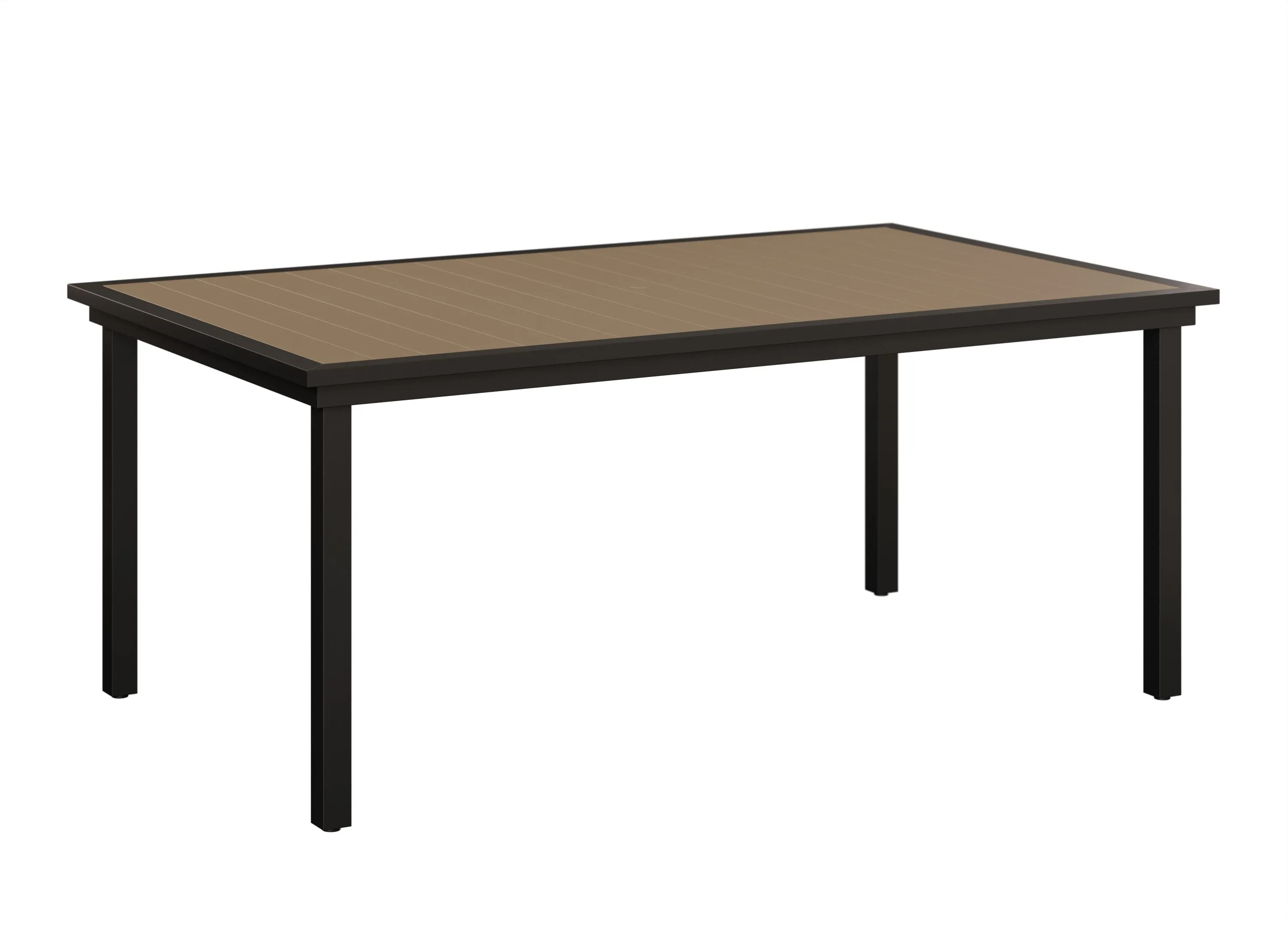 Vida 44" X 73" Aluminum+Poly Dining Table by Berlin Gardens - Weatherwood, Black Vida 44" X 73" Aluminum+Poly Dining Table by Berlin Gardens - 191-VPRT4473D