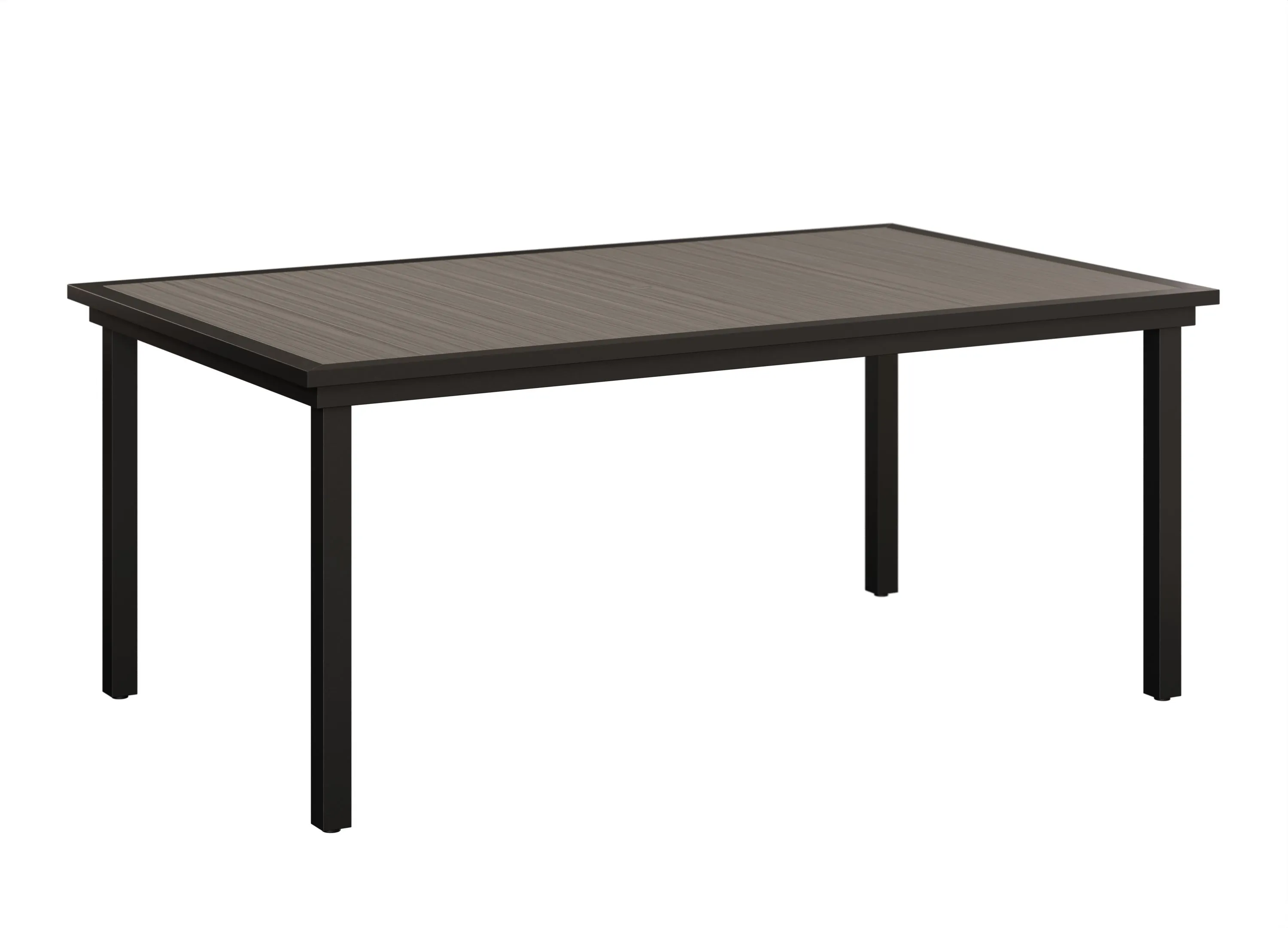 Vida 44" X 73" Aluminum+Poly Dining Table by Berlin Gardens - Driftwood Gray, Black Vida 44" X 73" Aluminum+Poly Dining Table by Berlin Gardens - 191-VPRT4473D