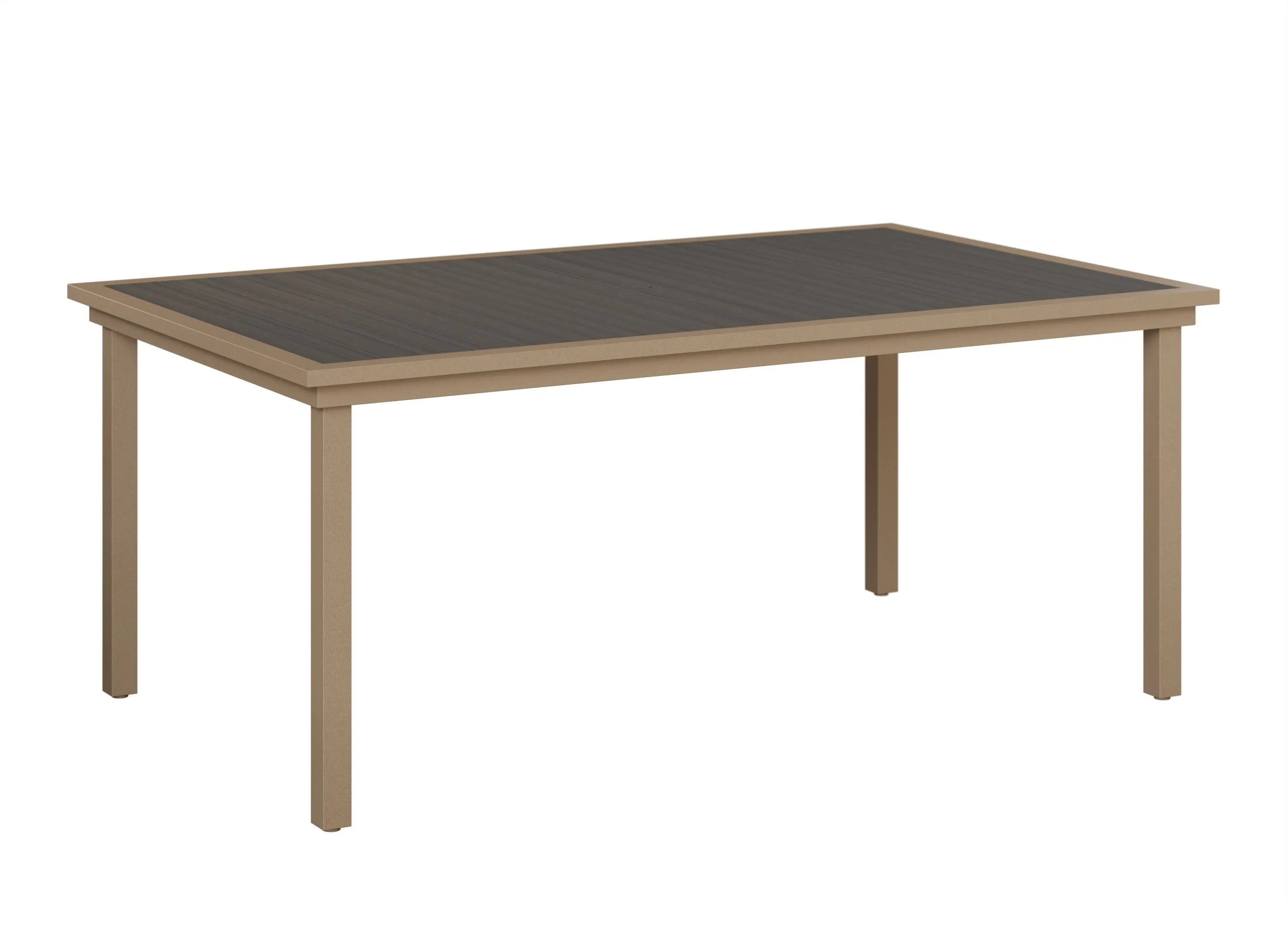 Vida 44" X 73" Aluminum+Poly Dining Table by Berlin Gardens - Coastal Gray, Oak Wood Vein Vida 44" X 73" Aluminum+Poly Dining Table by Berlin Gardens - 191-VPRT4473D