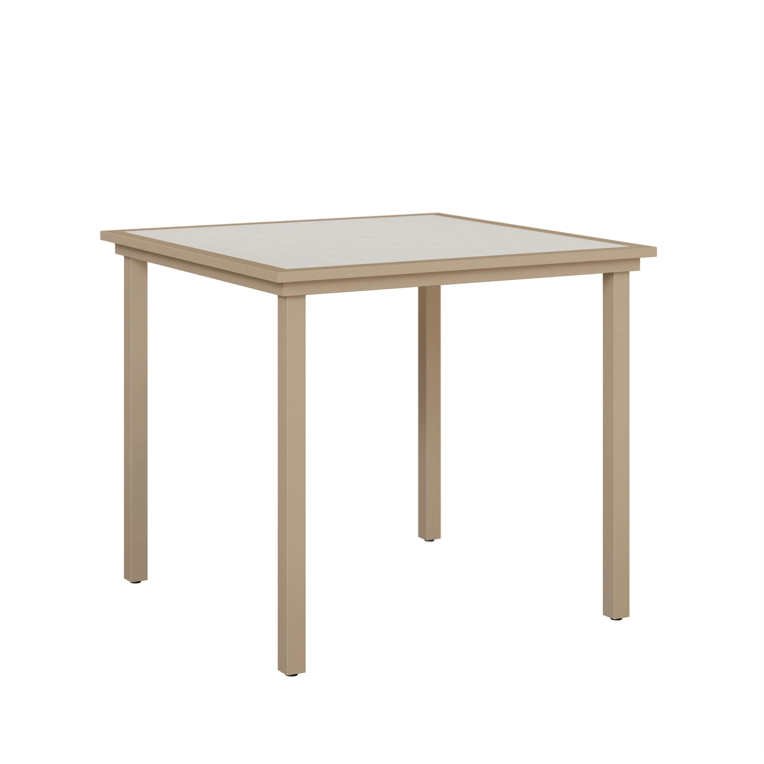 Vida Poly 44" Aluminum Square Bar Table by Berlin Gardens - White, Sahara Speckle Vida Poly 44" Aluminum Square Bar Table by Berlin Gardens - 191-VPST0044B