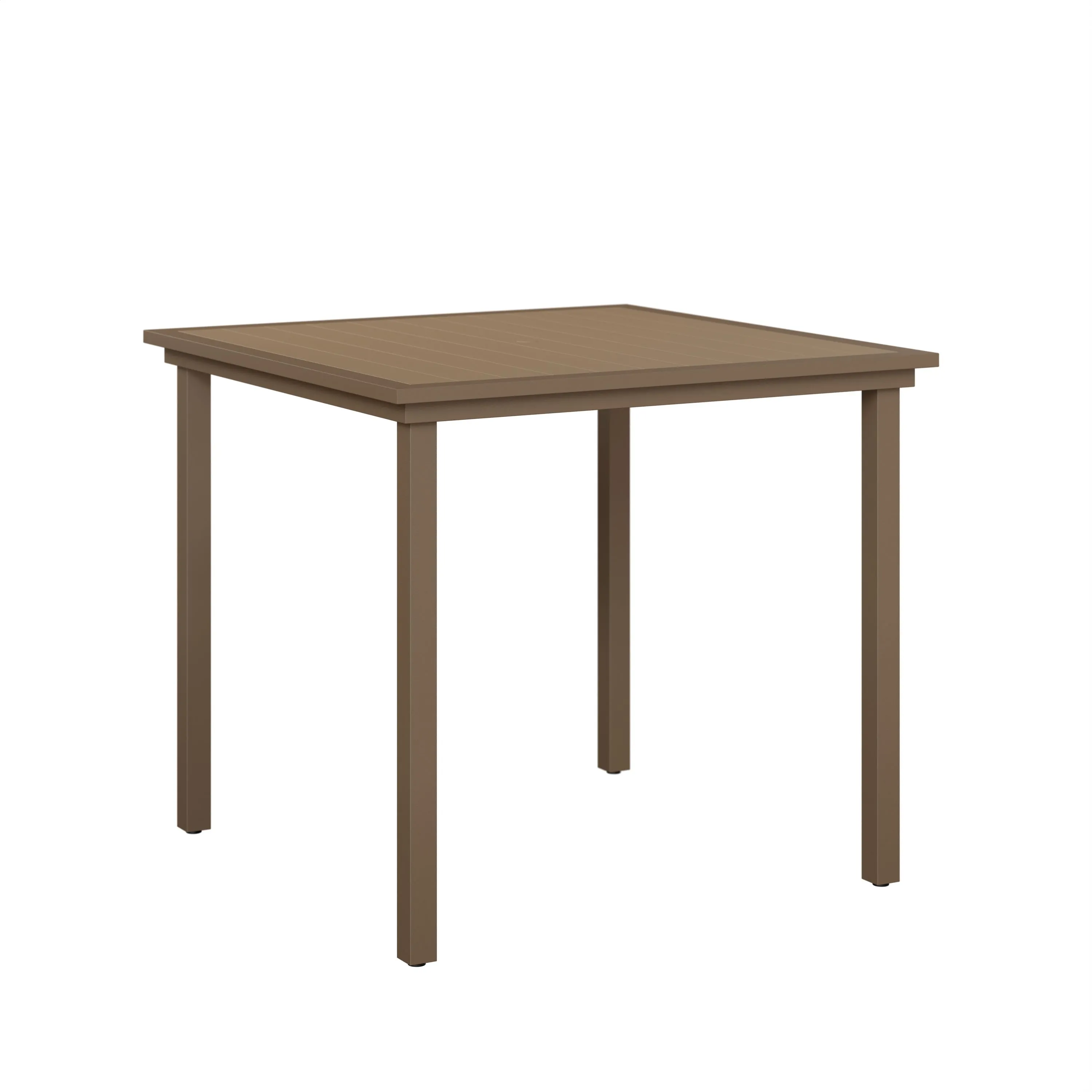 Vida Poly 44" Aluminum Square Bar Table by Berlin Gardens - Weatherwood, Clay Vida Poly 44" Aluminum Square Bar Table by Berlin Gardens - 191-VPST0044B