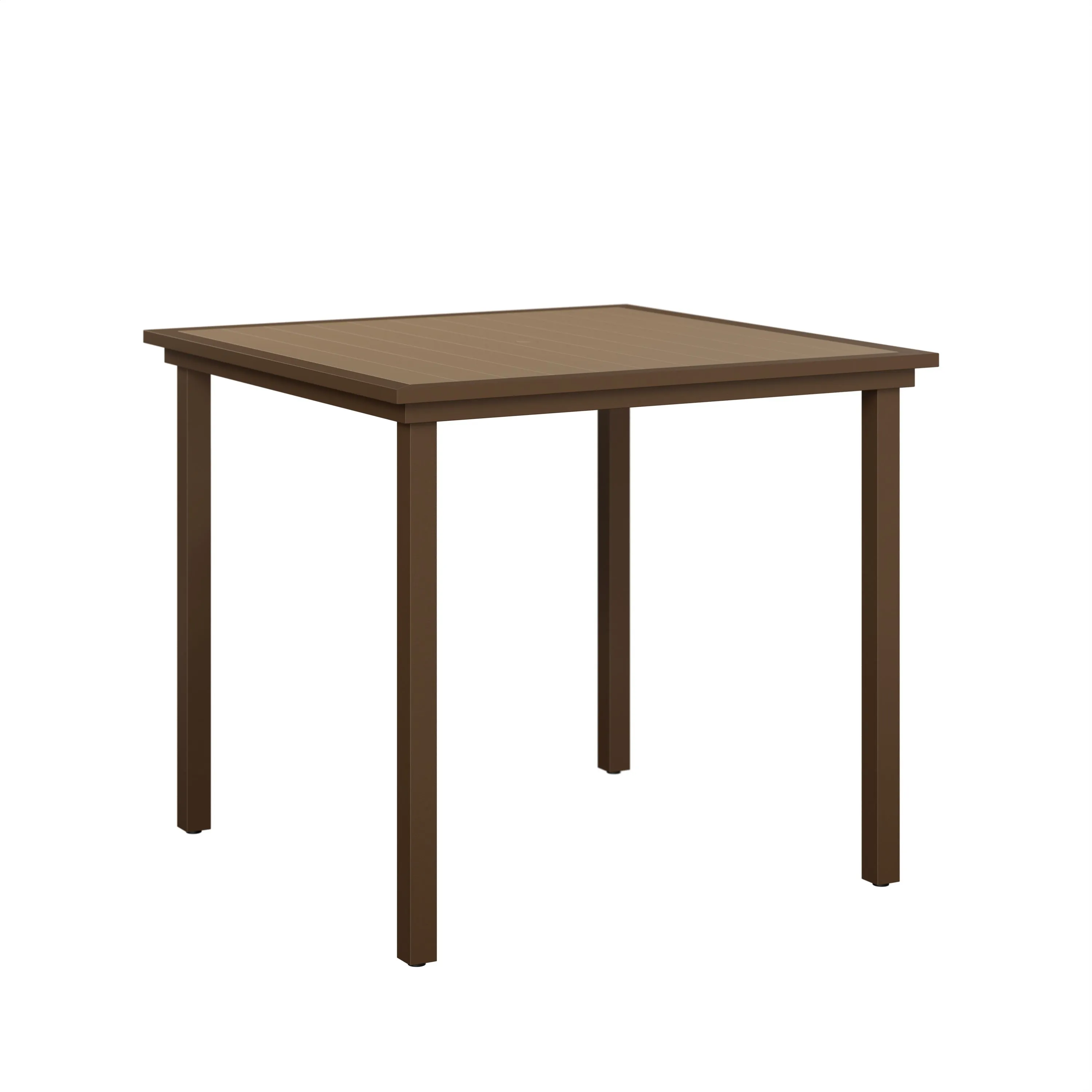 Vida Poly 44" Aluminum Square Bar Table by Berlin Gardens - Weatherwood, Mesquite Wood Vida Poly 44" Aluminum Square Bar Table by Berlin Gardens - 191-VPST0044B