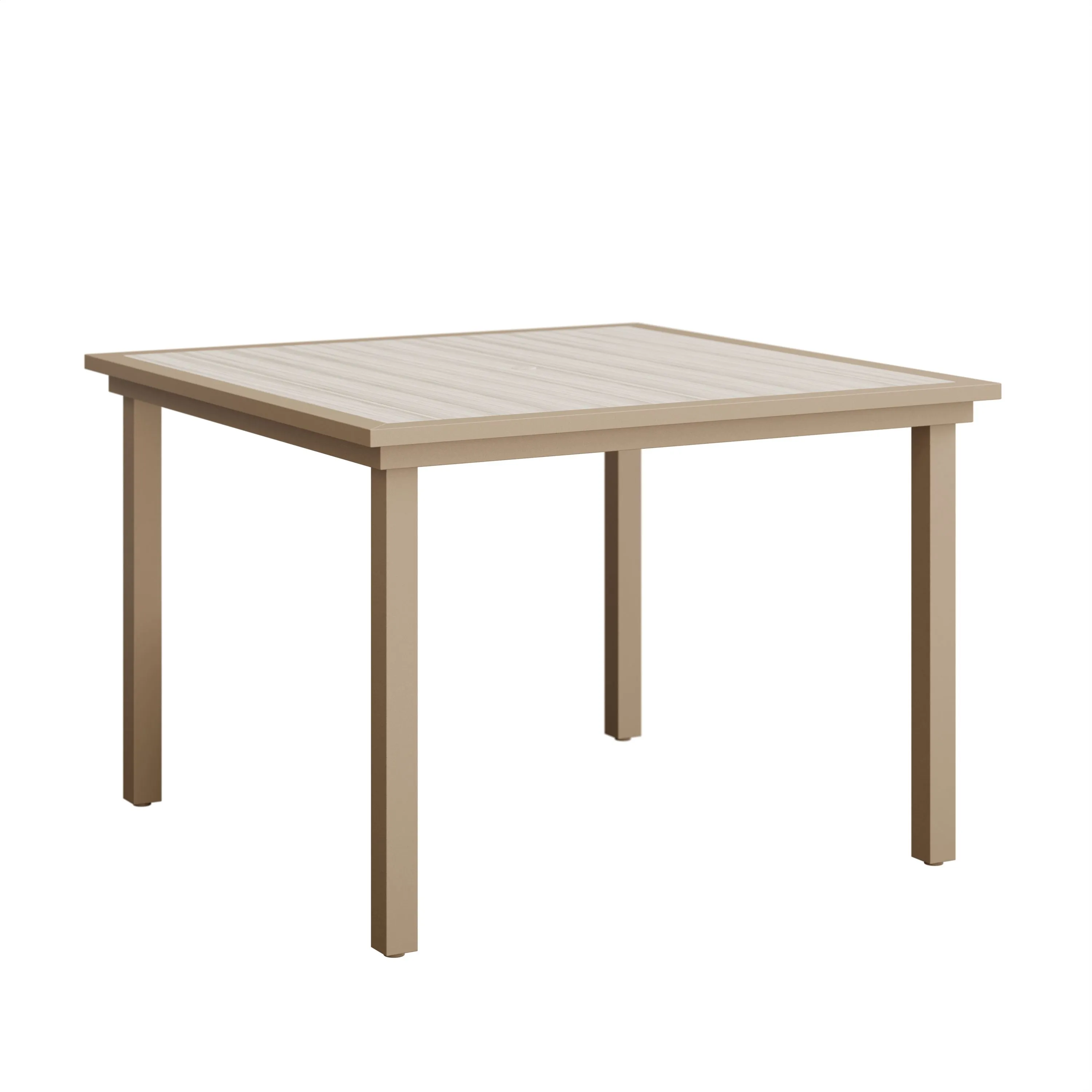 Vida 44” Aluminum+Poly Square Dining Table by Berlin Gardens - Seashell, Sahara Speckle Vida 44” Aluminum+Poly Square Dining Table by Berlin Gardens - 191-VPST0044D