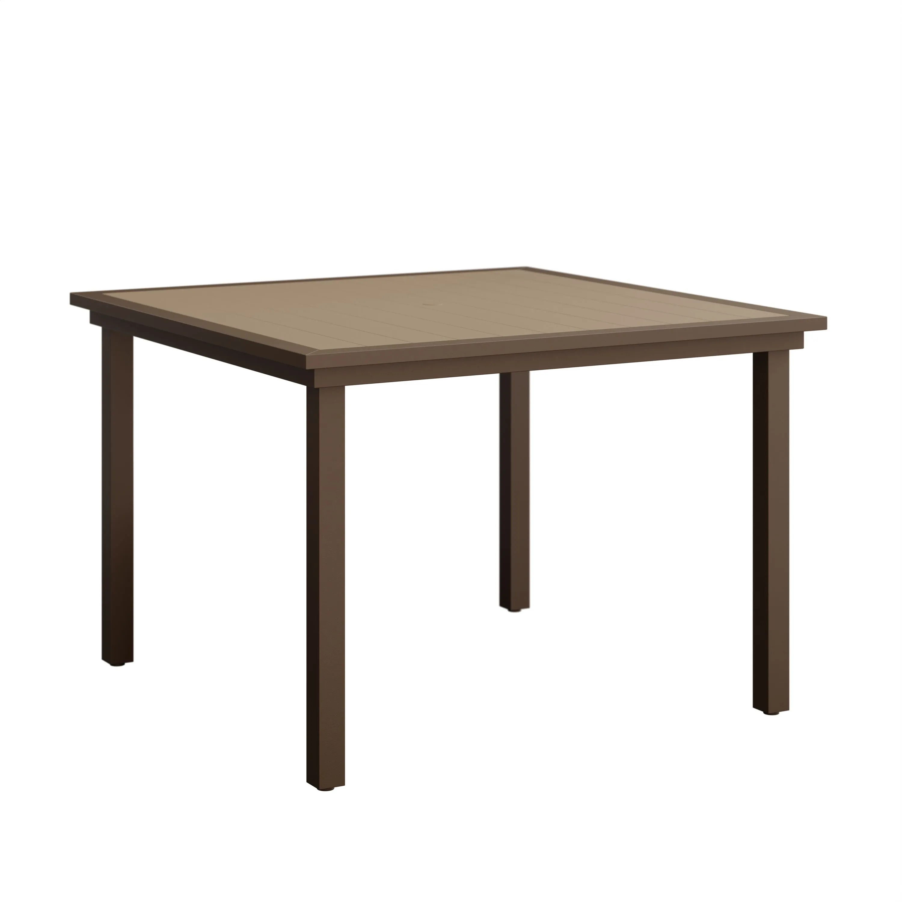Vida 44” Aluminum+Poly Square Dining Table by Berlin Gardens - Weatherwood, Mesquite Wood Vida 44” Aluminum+Poly Square Dining Table by Berlin Gardens - 191-VPST0044D