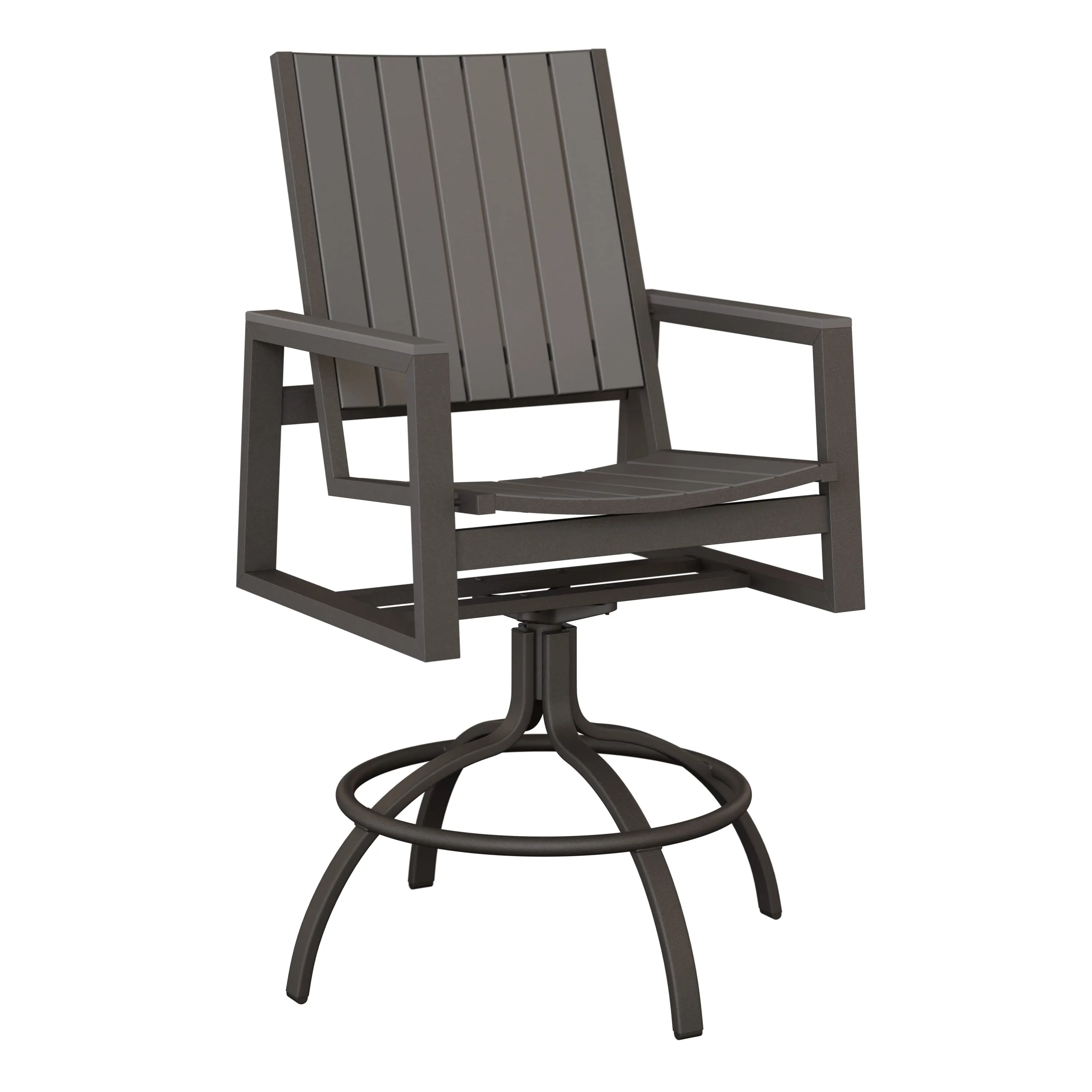 Vida Aluminum+Poly Swivel Bar Chair by Berlin Gardens - Granite Speckle, Light Gray Vida Aluminum+Poly Swivel Bar Chair by Berlin Gardens - 191-VSBP
