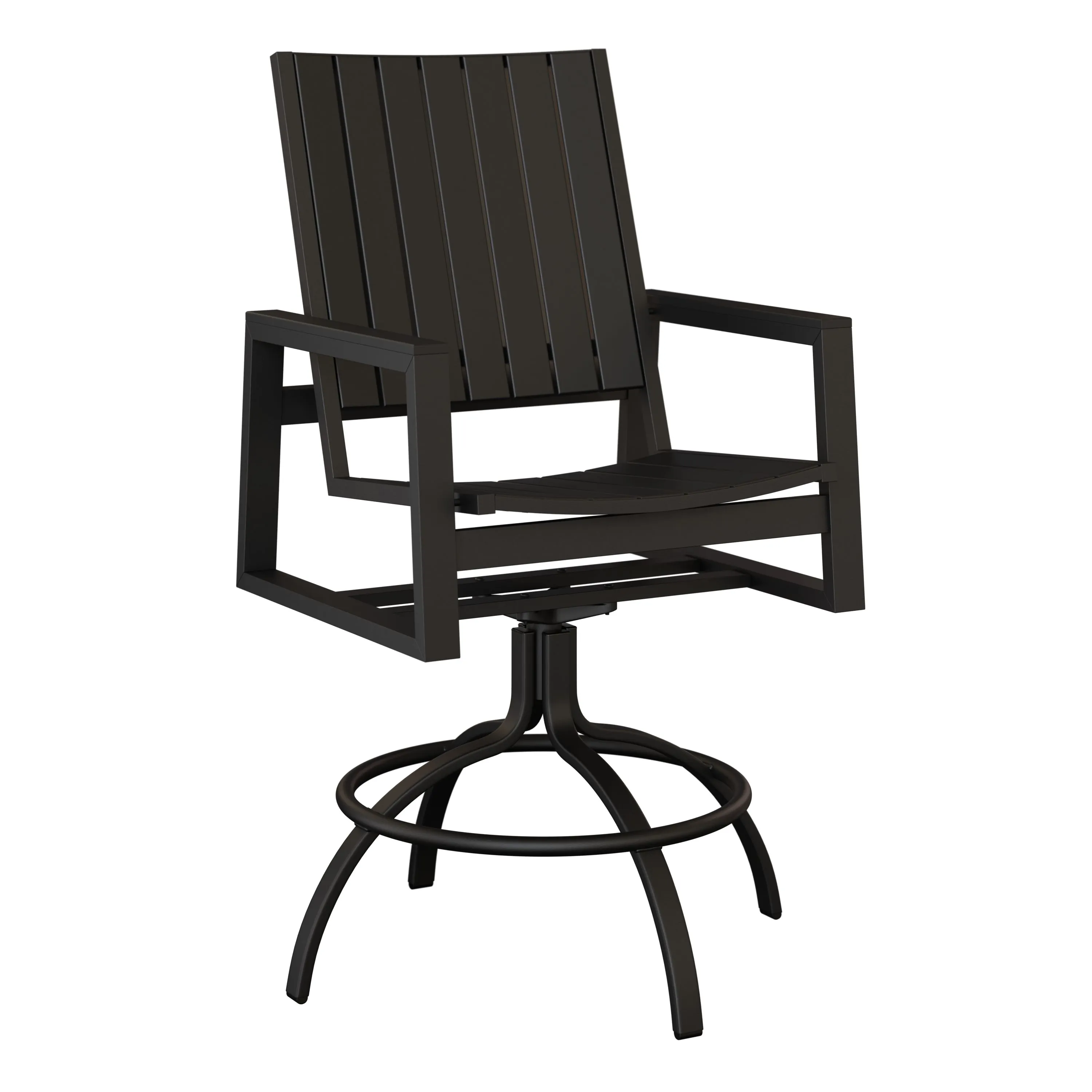 Vida Aluminum+Poly Swivel Bar Chair by Berlin Gardens - Black, Black Vida Aluminum+Poly Swivel Bar Chair by Berlin Gardens - 191-VSBP